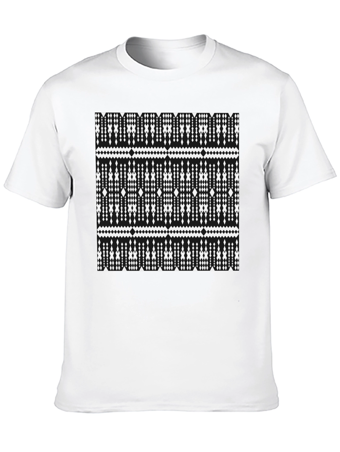 Black Geometric Pattern Black T-Shirt view 10