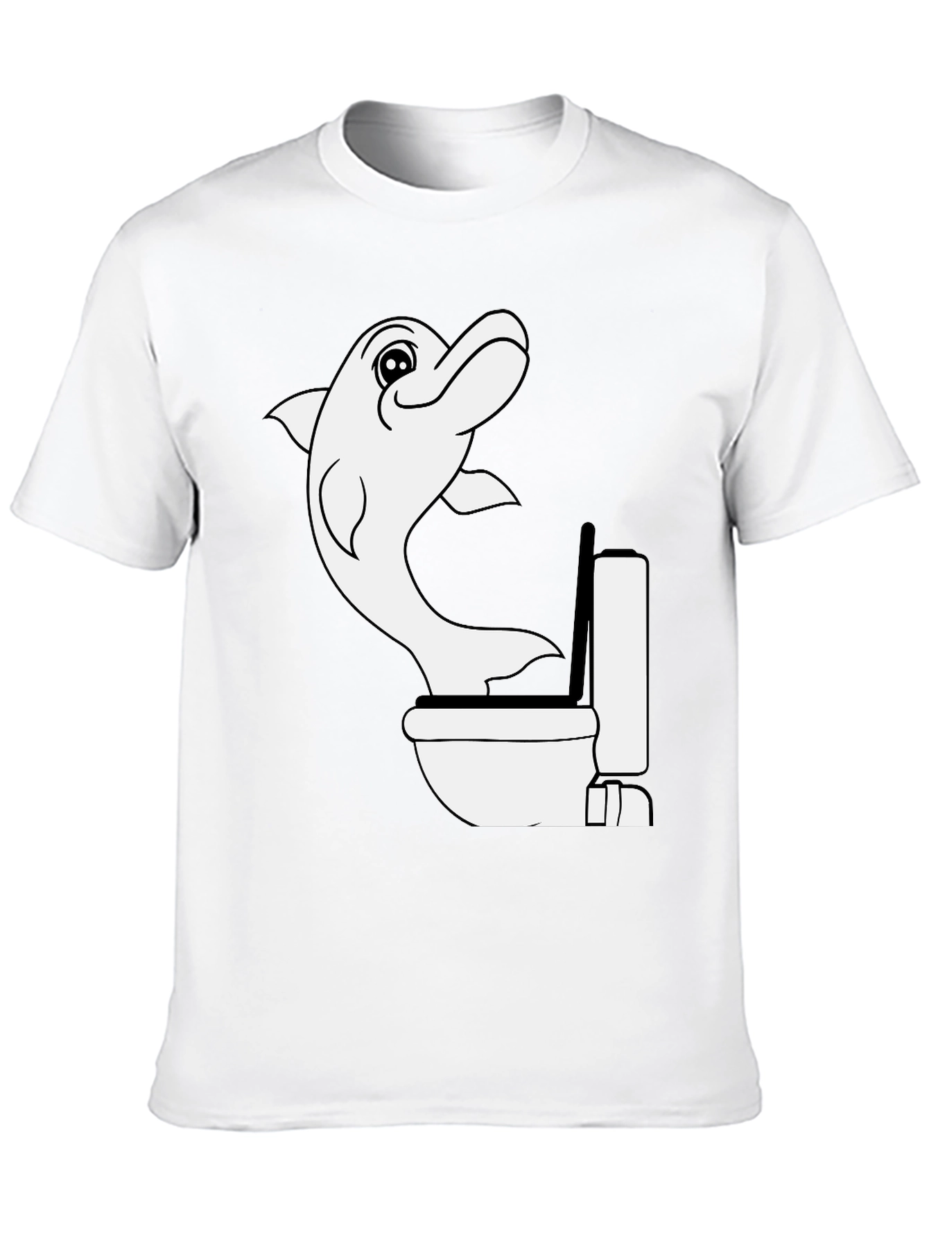 Black Dolphin Toilet Humor T-Shirt view 10