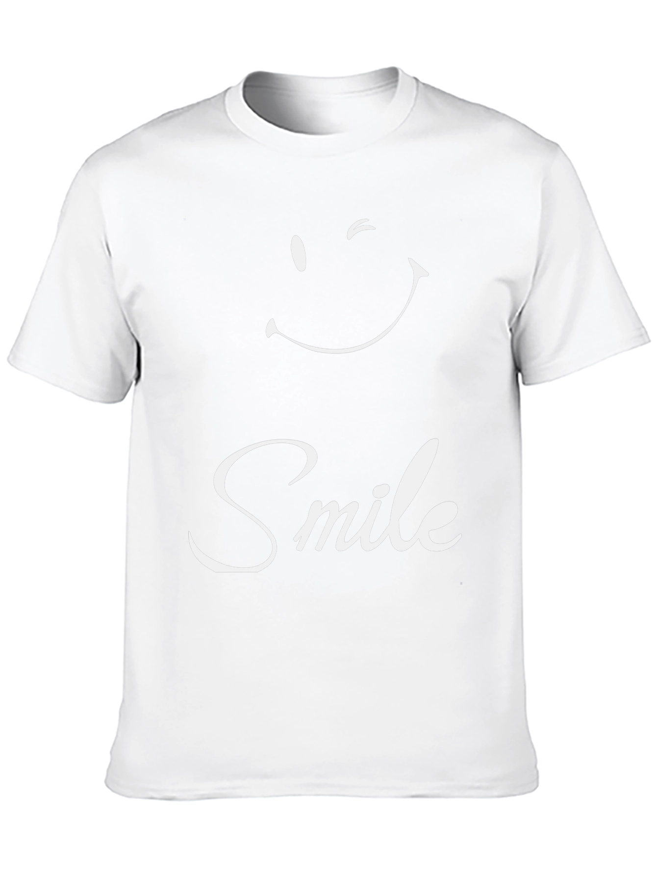 Black Smile Graphic Tee - Black Crew Neck Casual Shirt view 10