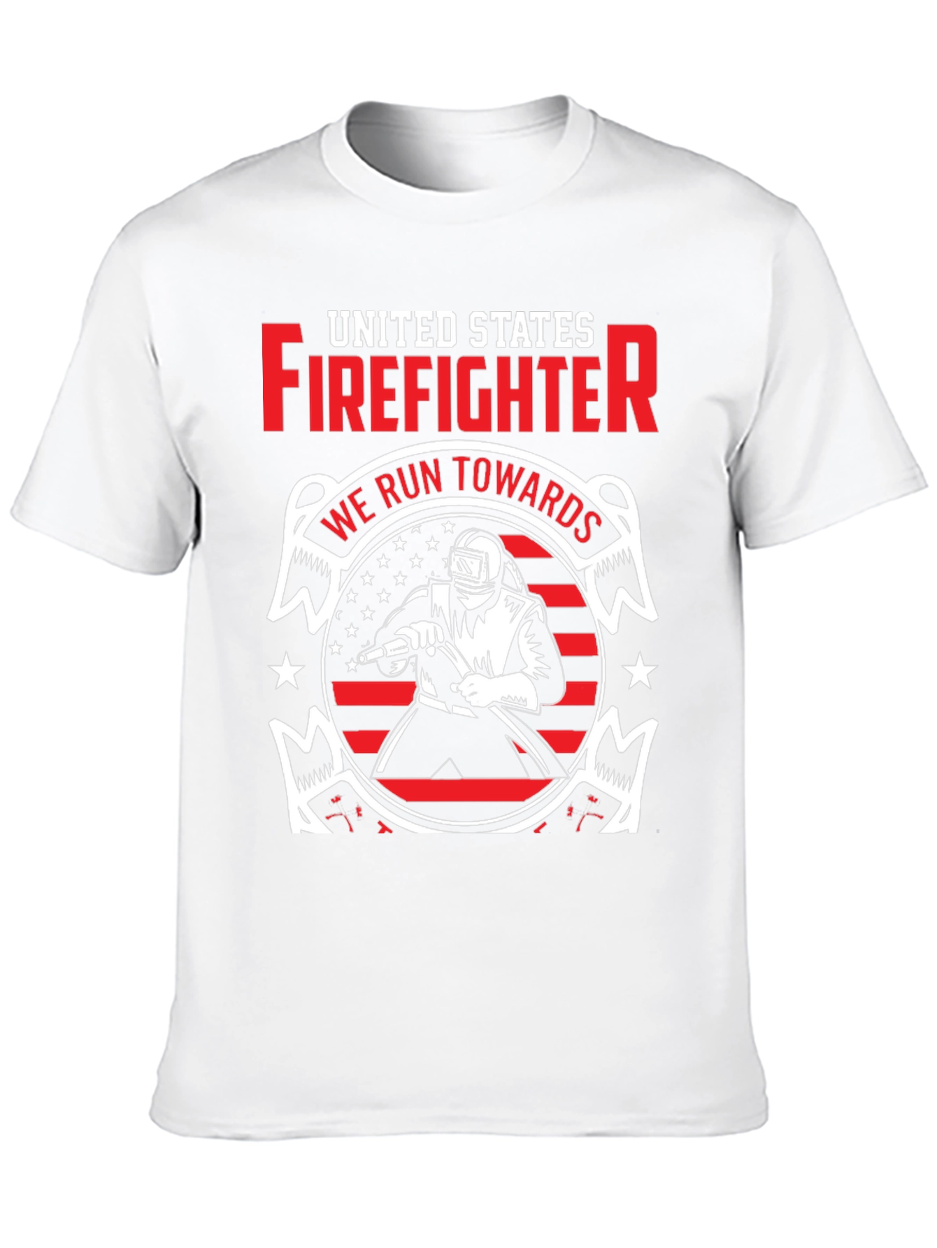 Black United States Firefighter Graphic T-Shirt view 10