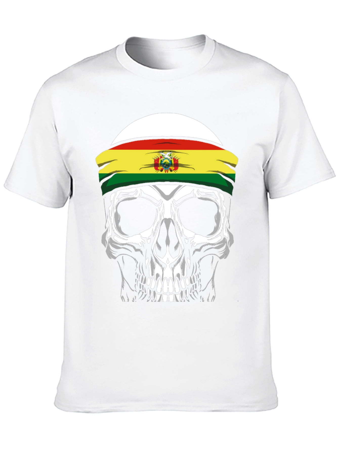 Skull T-Shirt with Bolivian Flag Headband - 10