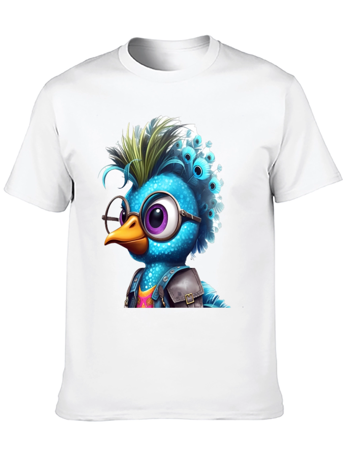 Black Cartoon Bird Graphic T-Shirt view 10