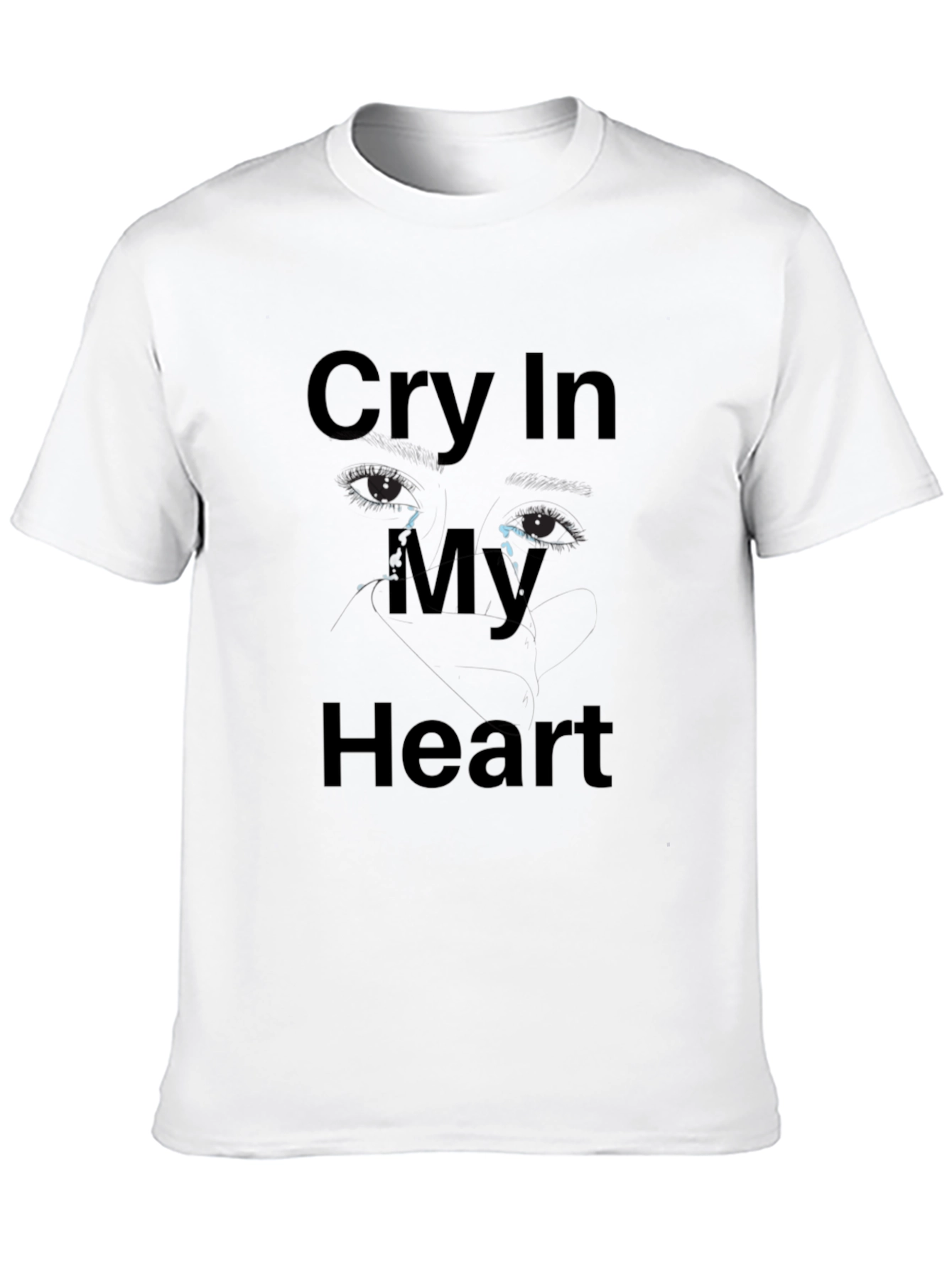 Black Cry In My Heart Graphic T-Shirt - Black view 10