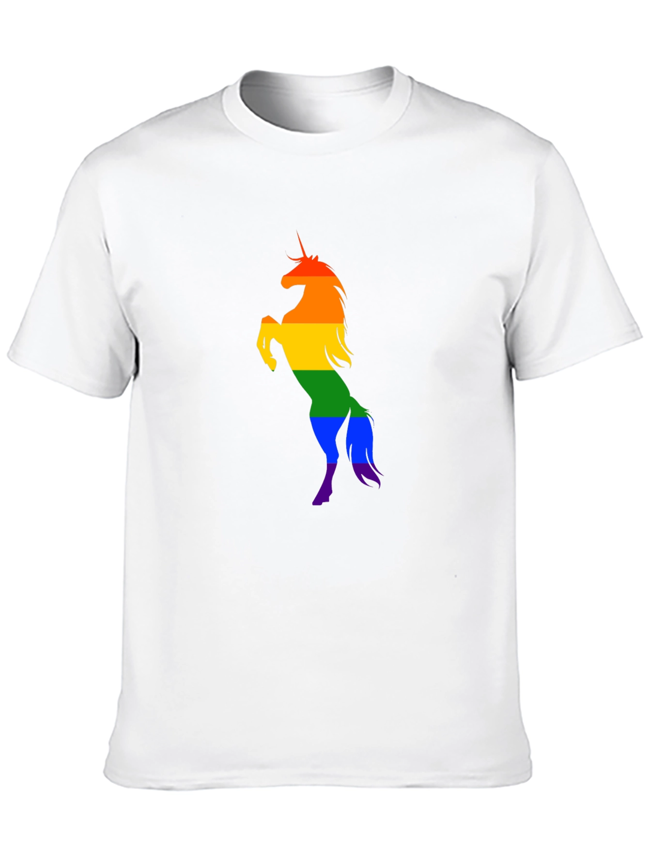 Black Rainbow Unicorn Graphic Tee - Black Cotton Shirt view 10
