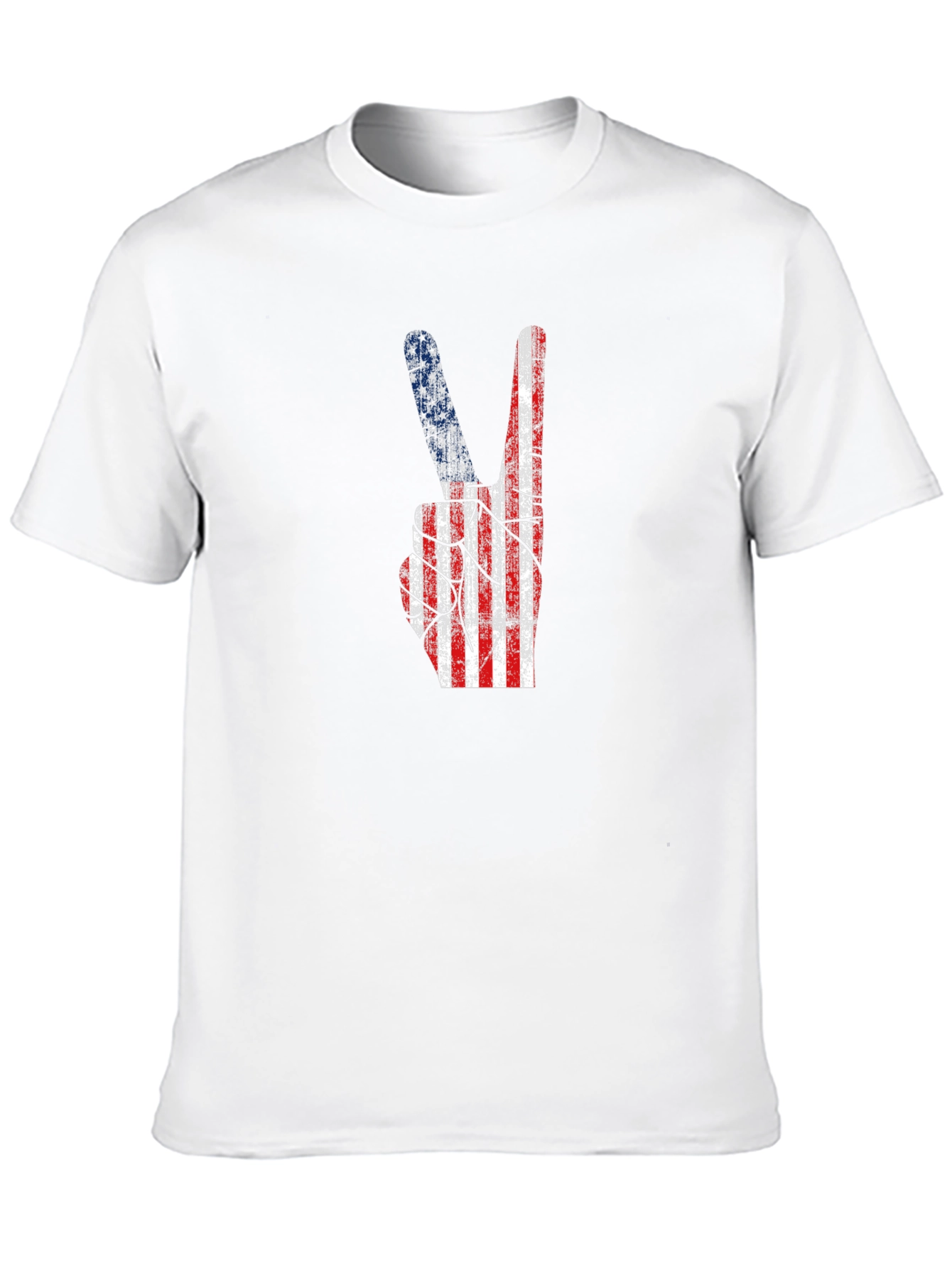 Black American Flag Peace Sign Graphic Tee - Black view 10