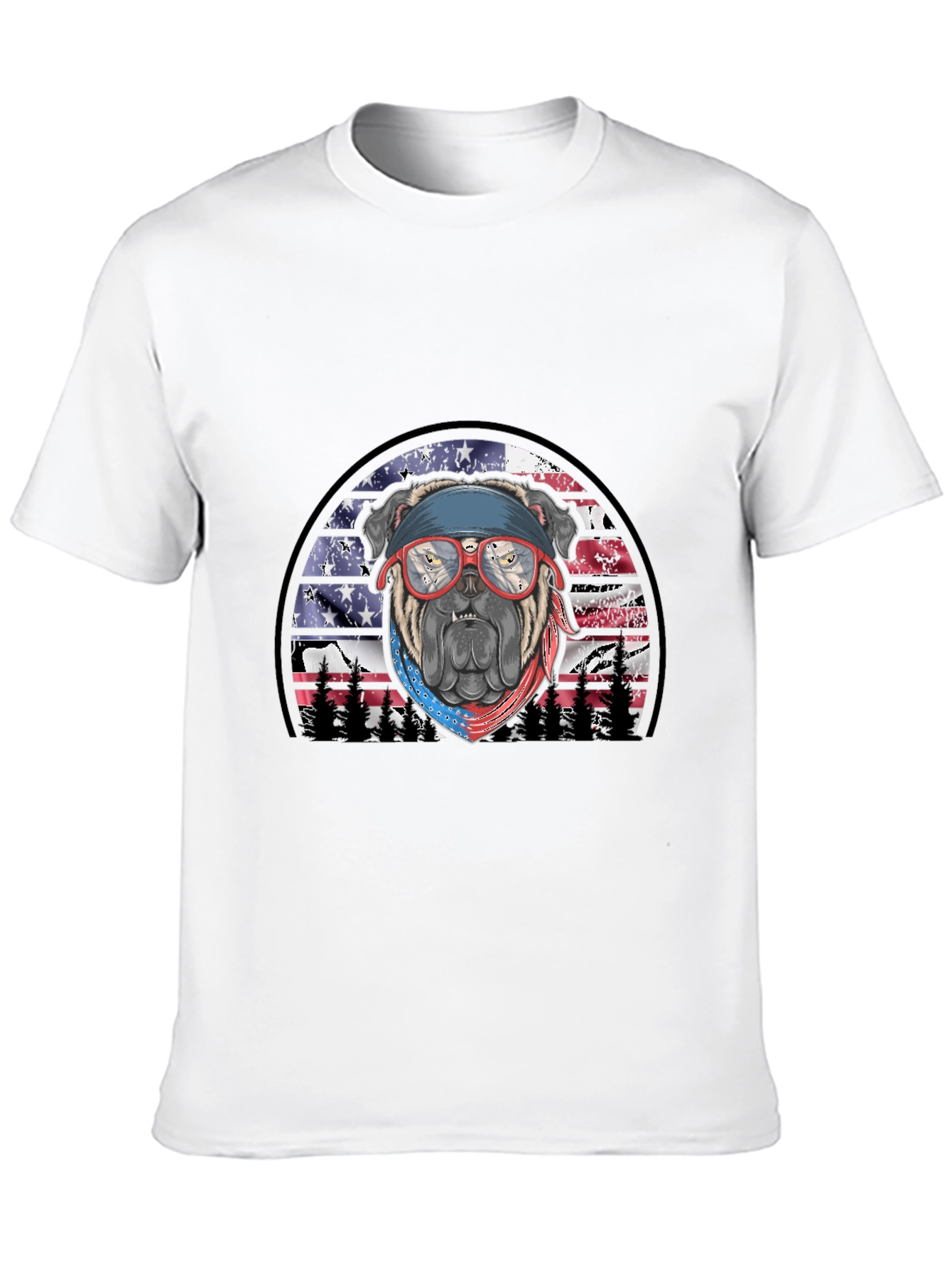 Black Patriotic Bulldog T-Shirt view 10