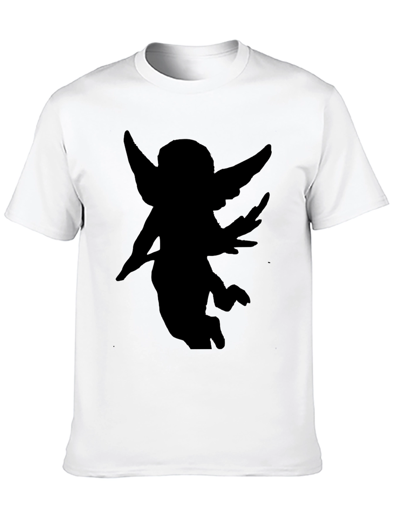 Black Angel Silhouette Black T-Shirt view 10
