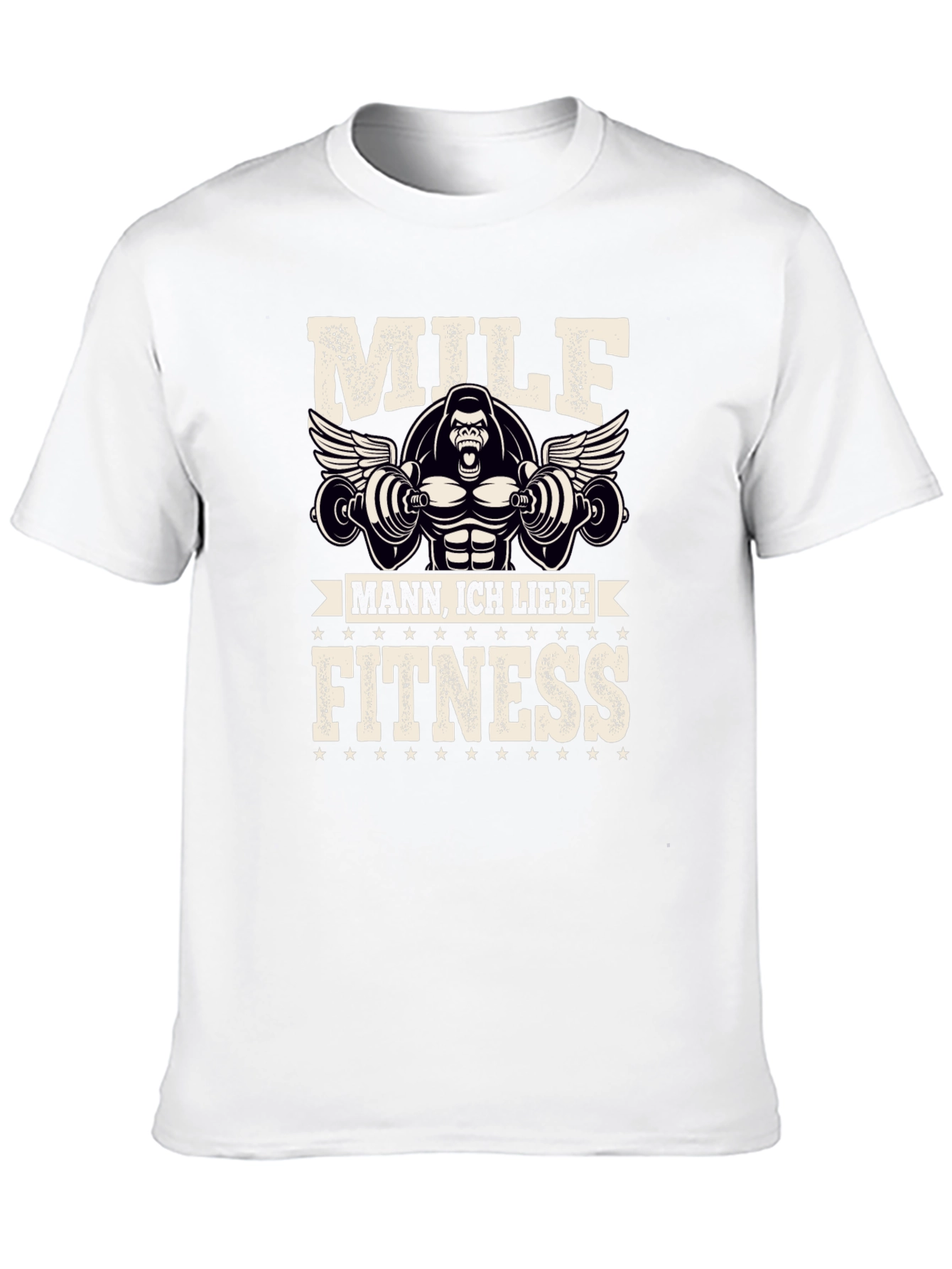 Black Milf Mann Fitness Gorilla Black Graphic Tee view 10