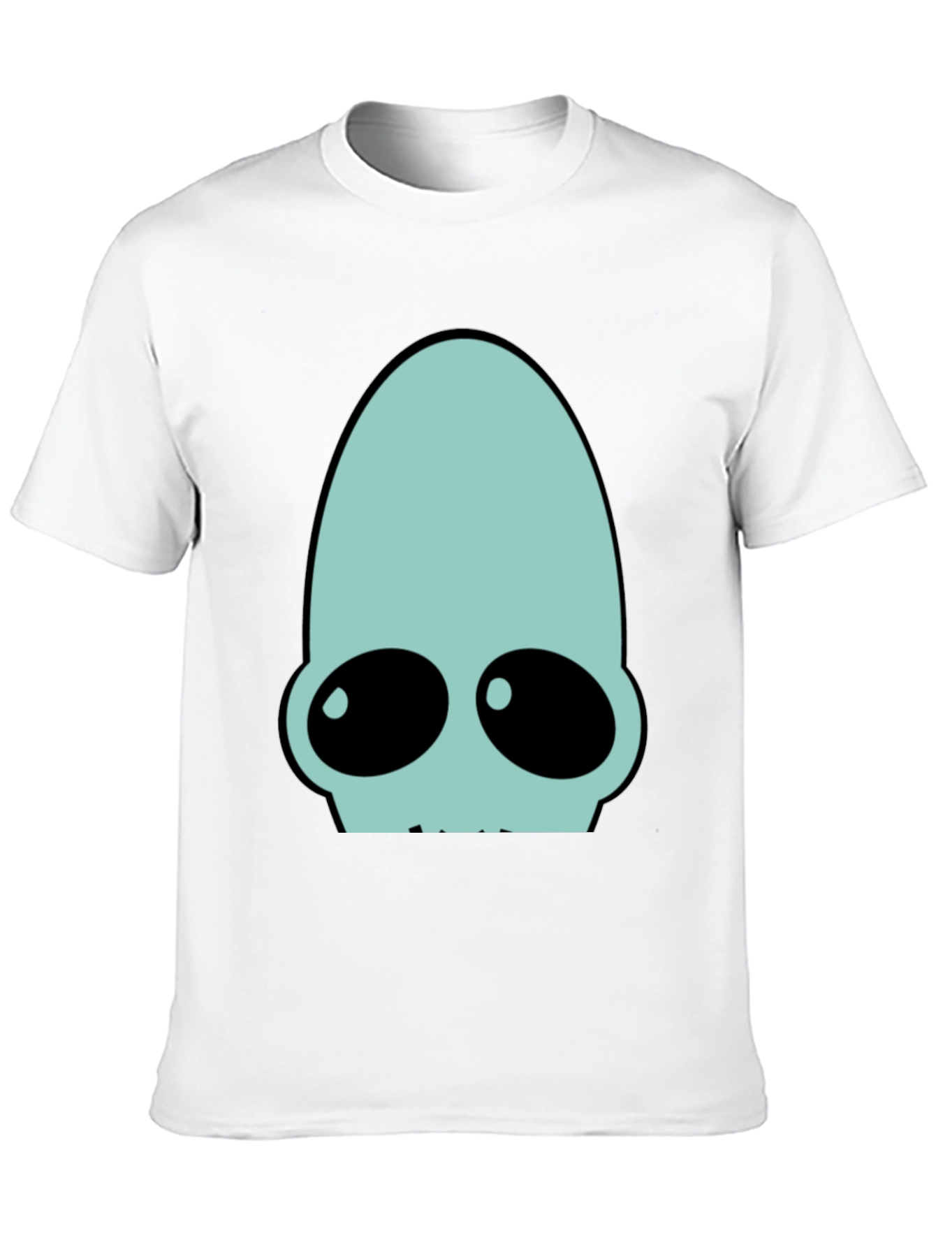 Black Futuristic Alien Head Graphic Tee - Black view 10