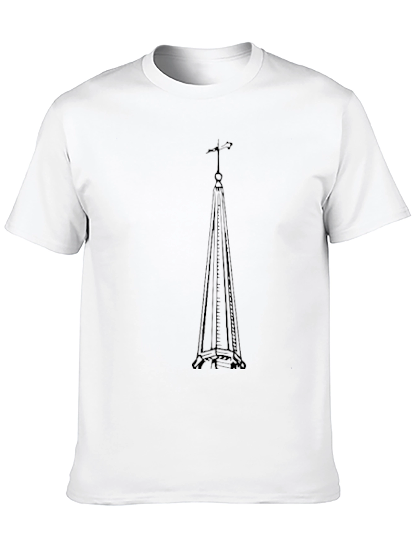 Black Eiffel Tower Silhouette Graphic Tee - Black Cotton Blend view 10