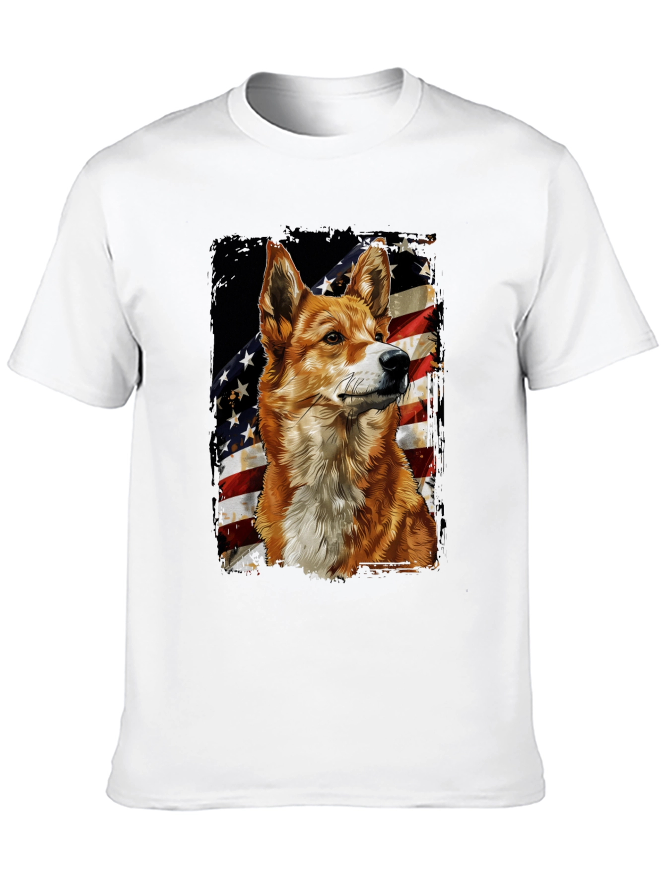 Black Patriotic Dog Graphic Tee - American Flag Design view 10