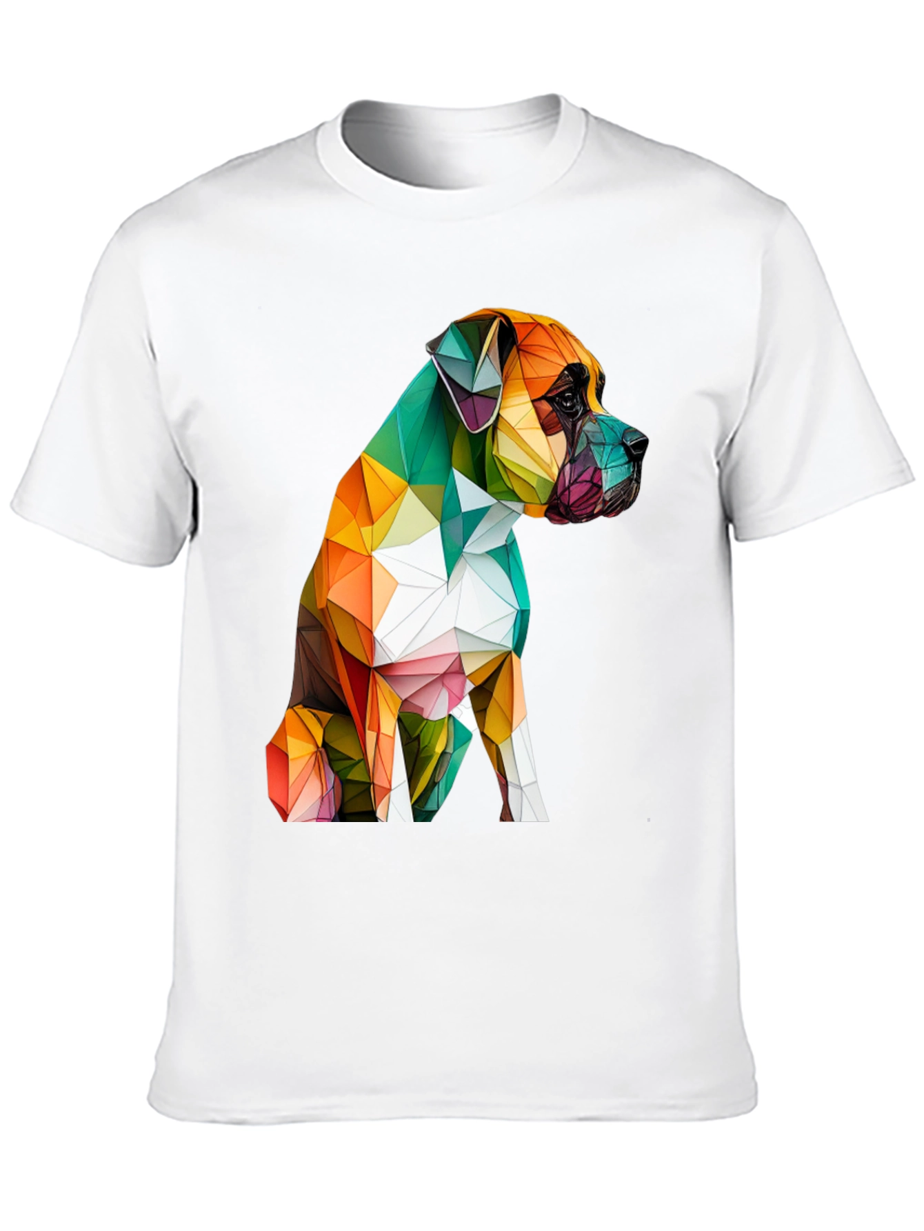 Black Geometric Dog Graphic Tee - Modern Art Shirt view 10