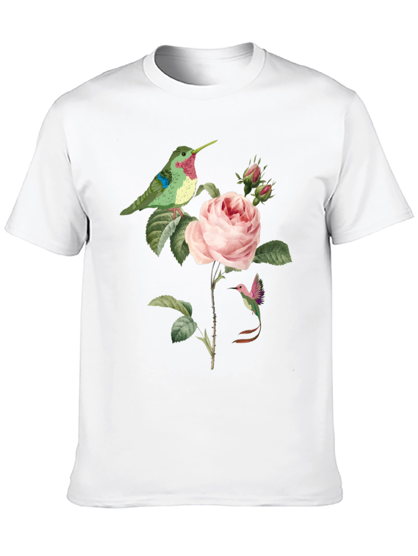Black Hummingbird & Rose Graphic Tee view 10