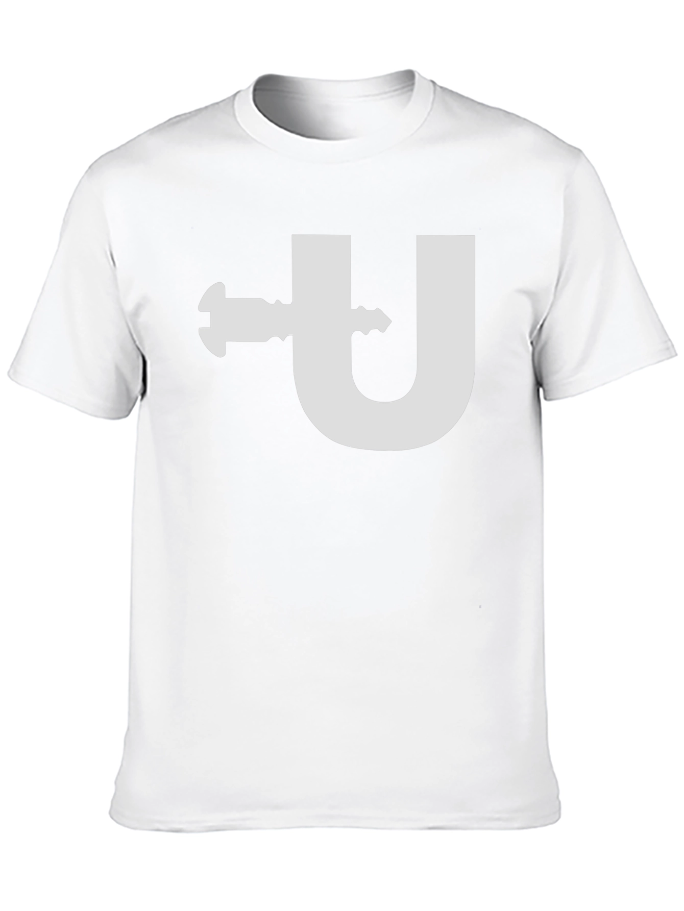 Black Funny U Clamp T-Shirt - Black Cotton Tee view 10