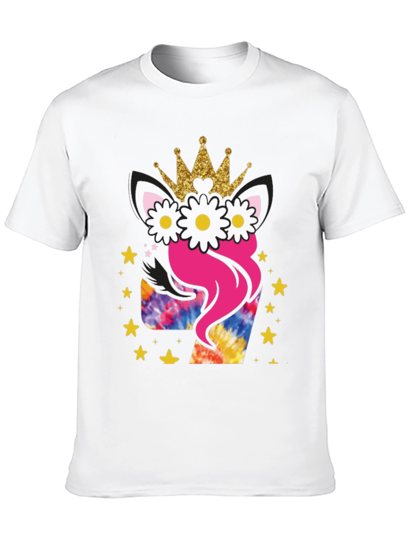 Black Girl's 7th Birthday Unicorn T-Shirt view 10