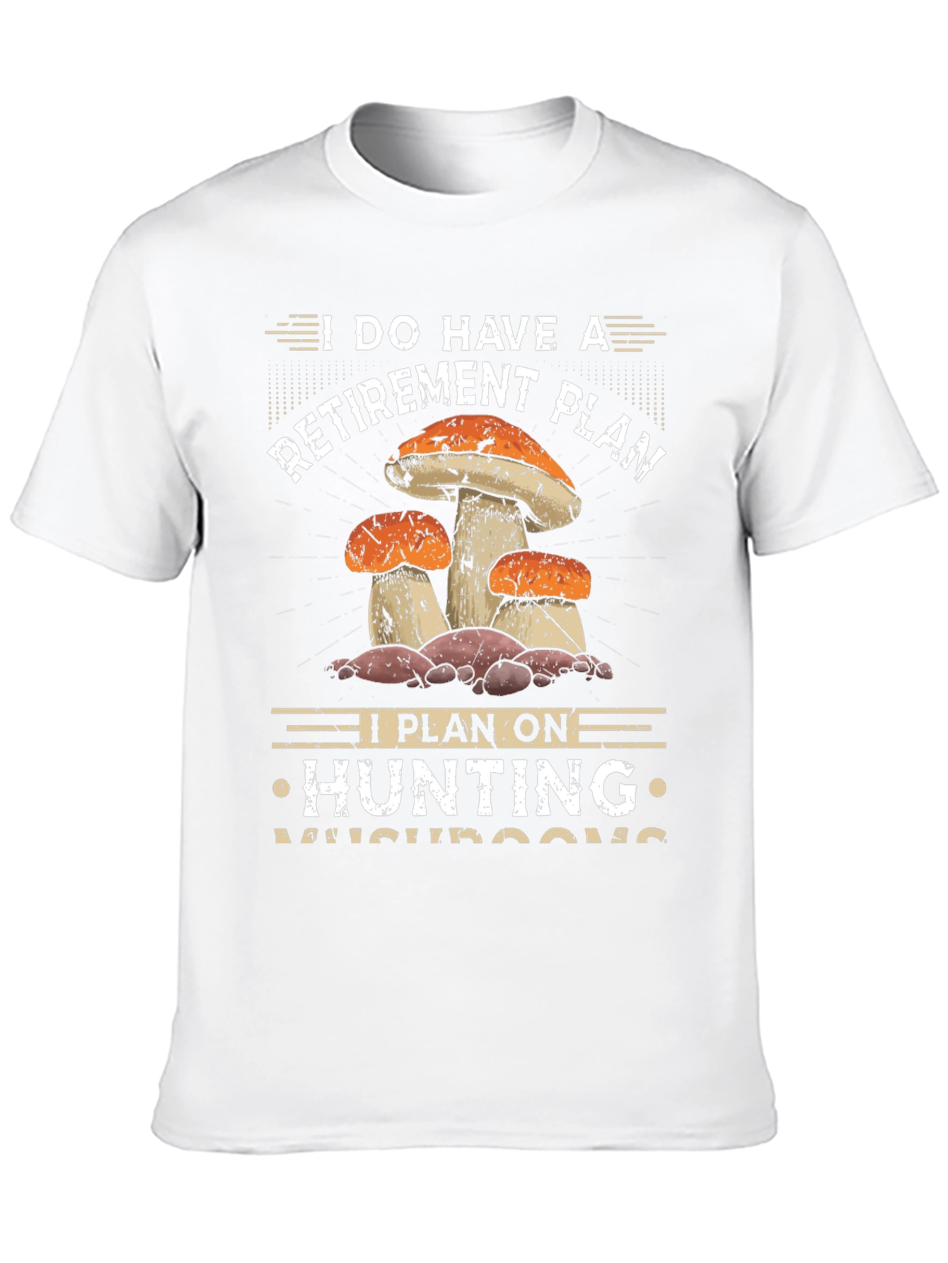 Black Mushroom Hunting Retirement Plan Graphic Tee view 10