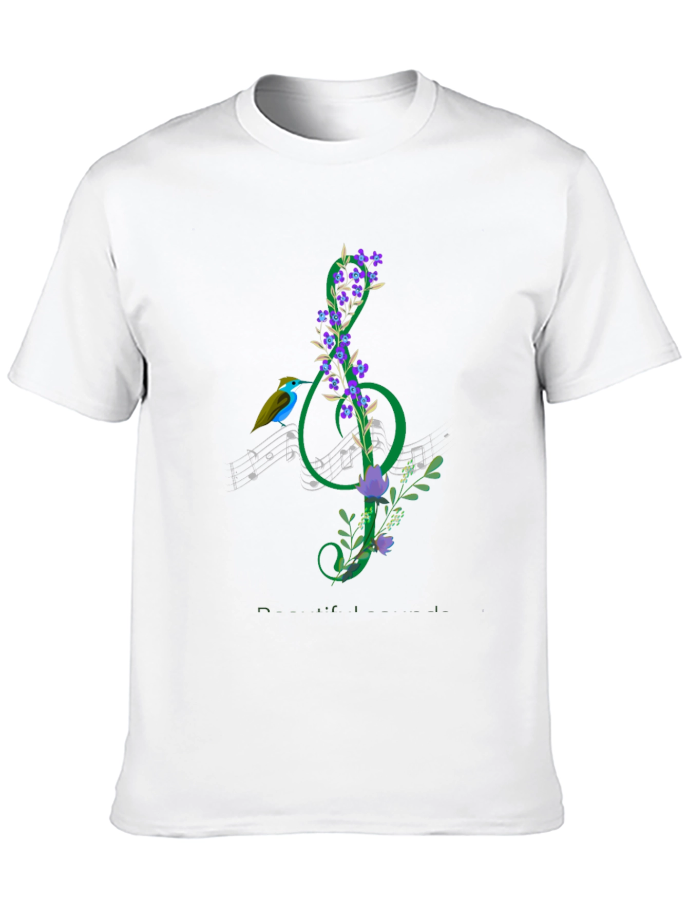 Black Floral Treble Clef T-Shirt - Music Lover Gift view 10