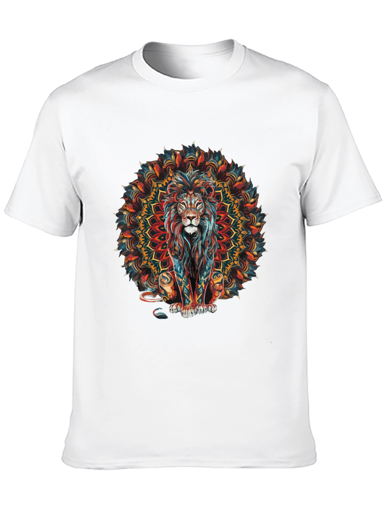 Black Lion Mandala Graphic Black T-Shirt view 10