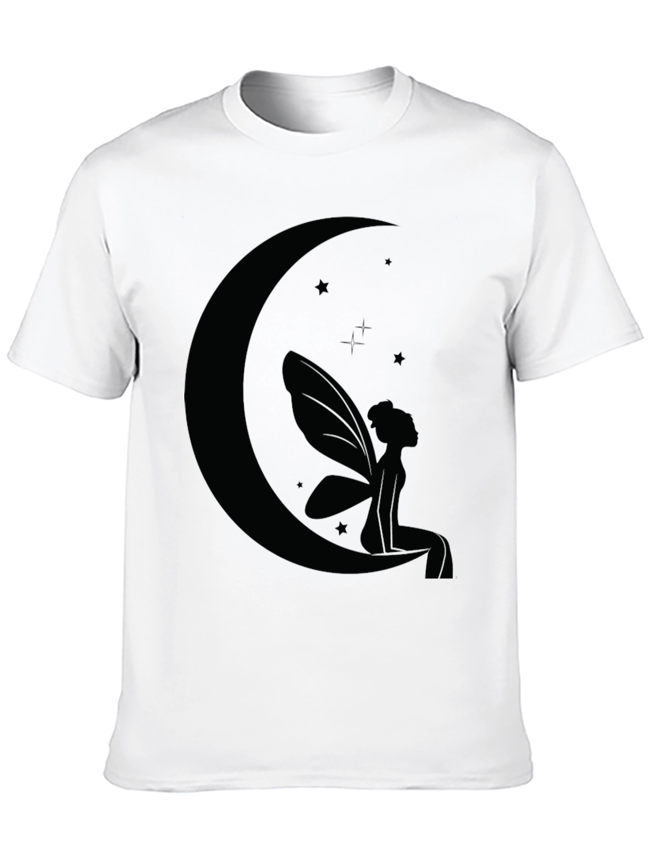 Black Moon Fairy Graphic Tee - Black Cotton Comfort view 10