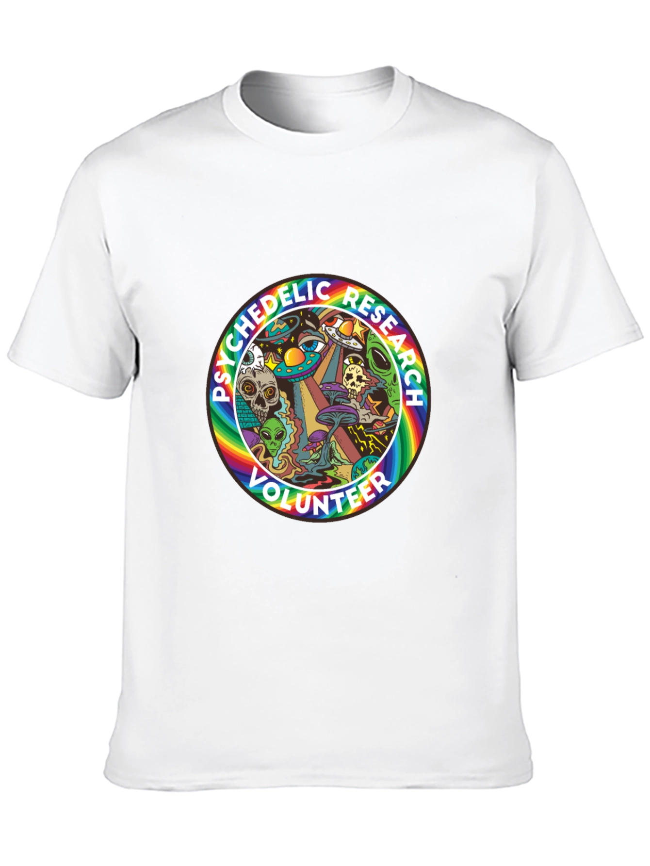 Black Psychedelic Research Volunteer T-Shirt - Black Cotton view 10