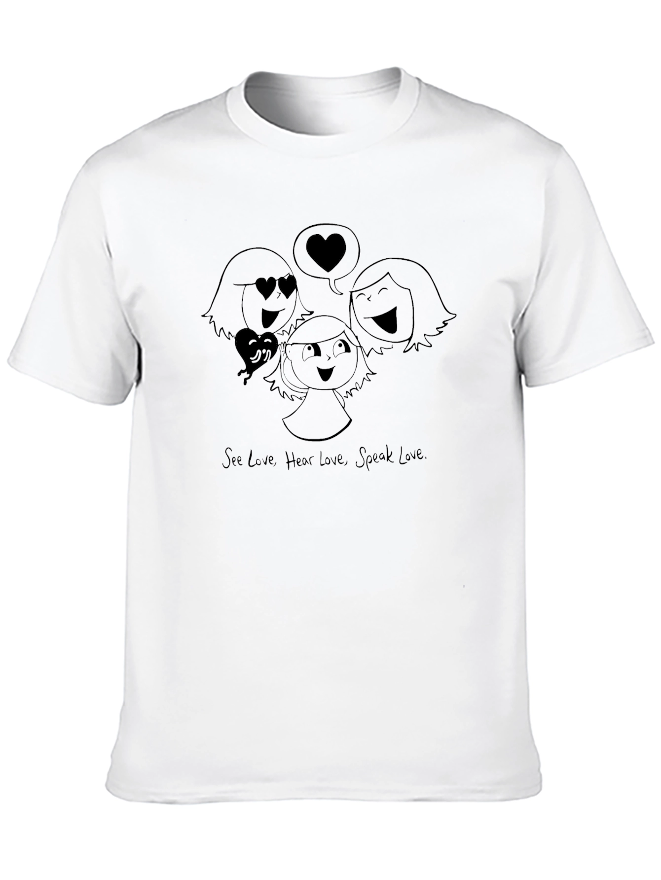 Black See Hear Speak Love T-Shirt view 10
