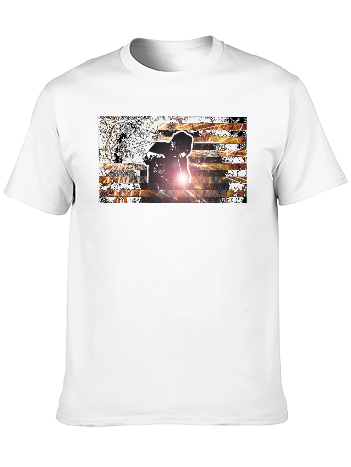 Black Graphic Print Men's Black T-Shirt view 10