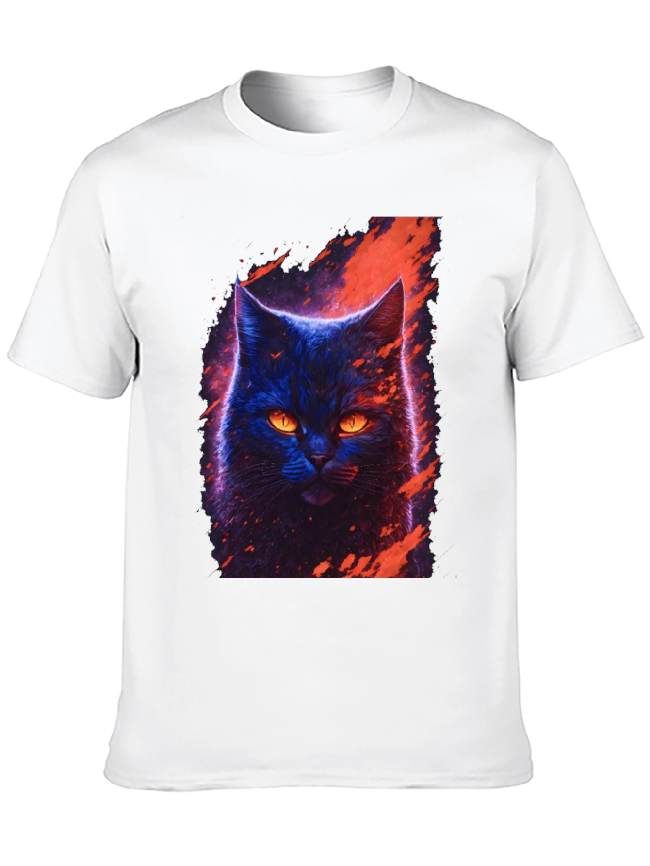 Black Cyberpunk Cat T-Shirt - Artistic Graphic Tee view 10