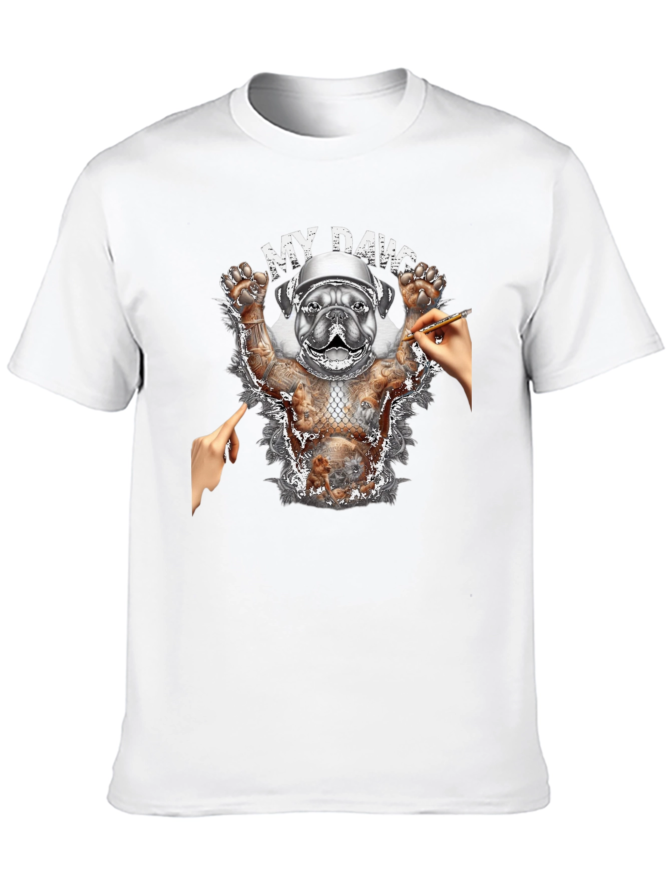 Black My Dawg Graphic Print Black T-Shirt view 10