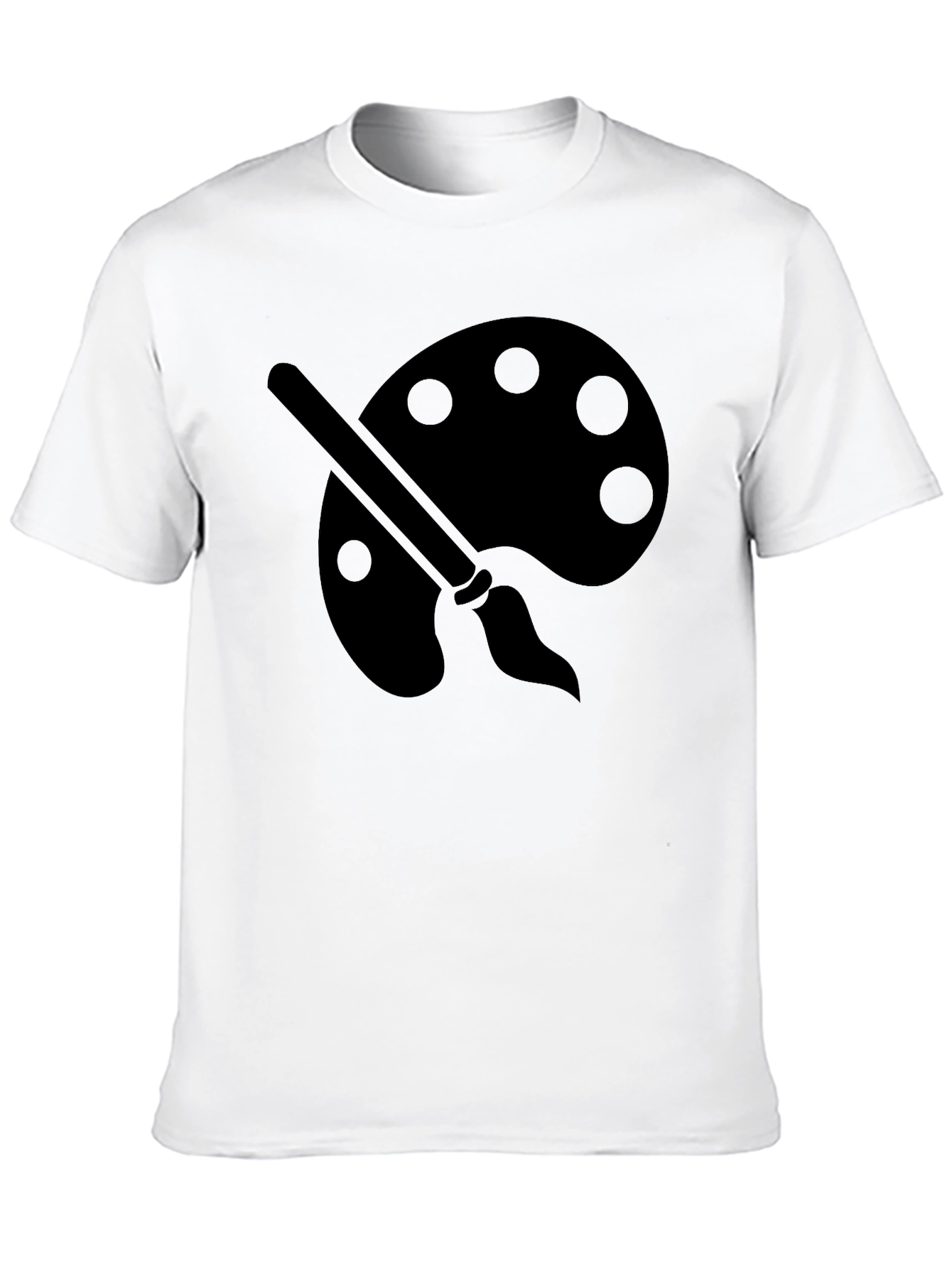 Black Artist Palette Graphic Tee - Black Cotton Crewneck T-Shirt view 10