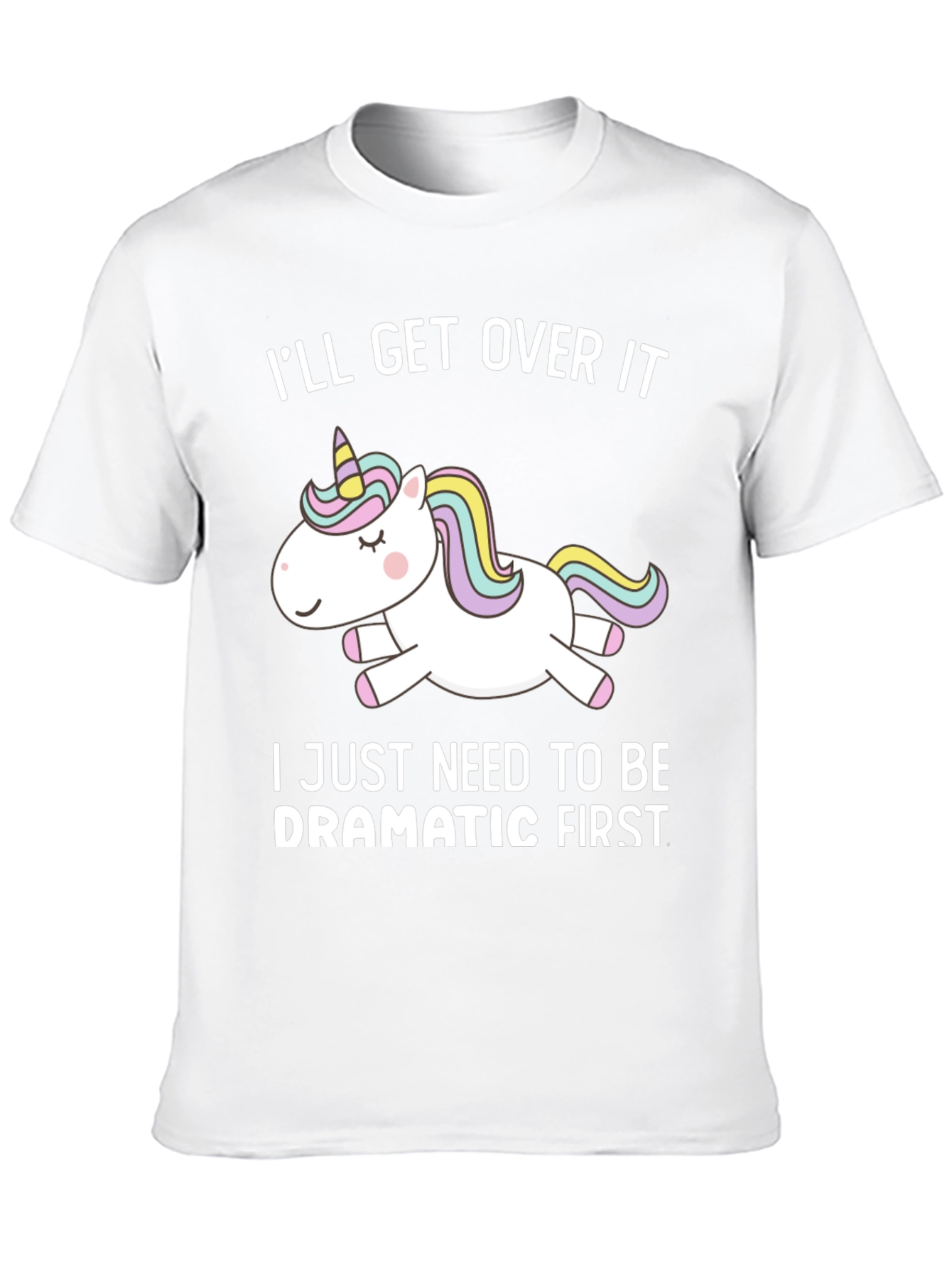 Black Dramatic Unicorn T-Shirt - Funny Graphic Tee view 10