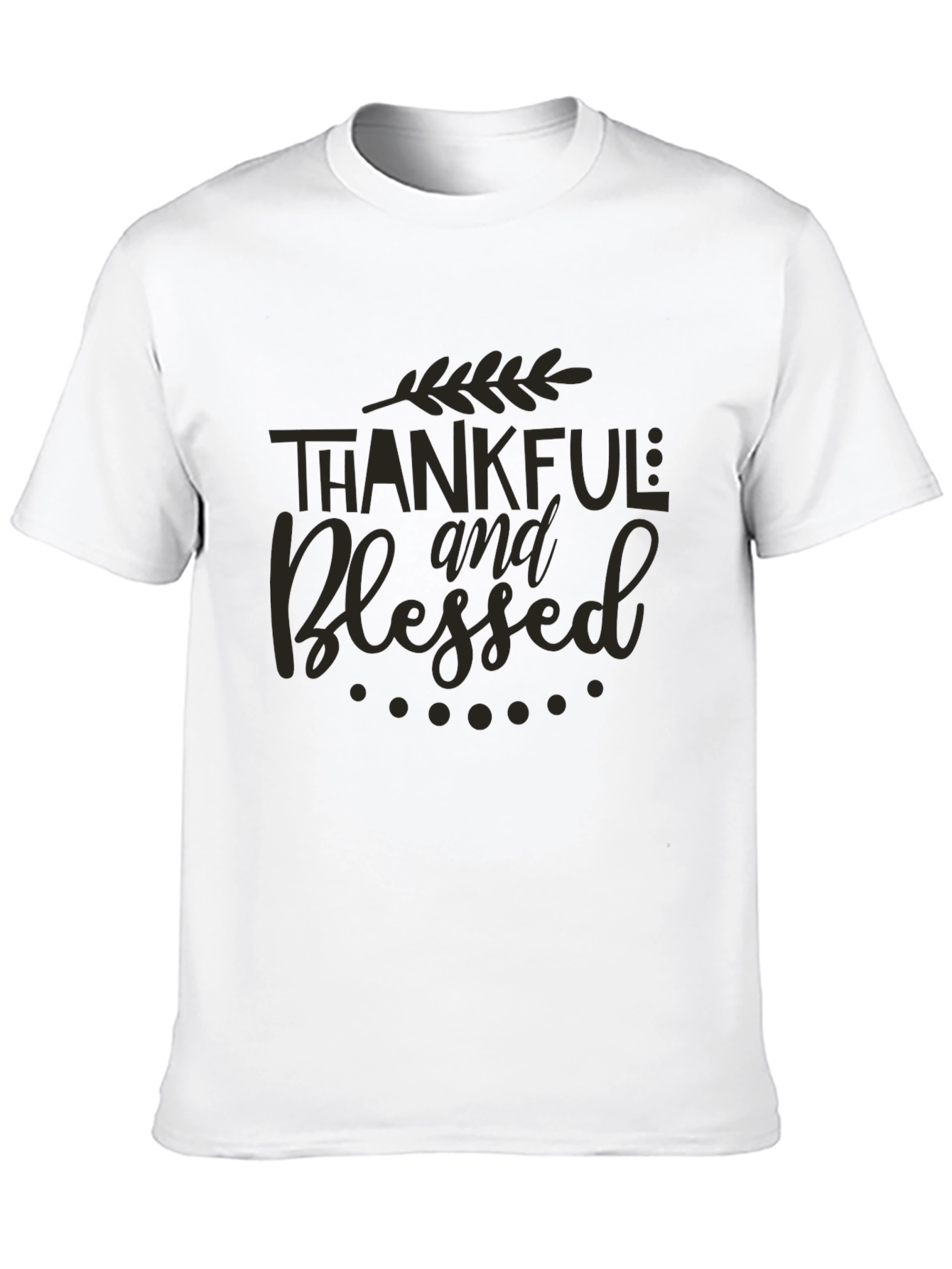 Black Thankful & Blessed Graphic Tee - Soft Cotton Blend view 10