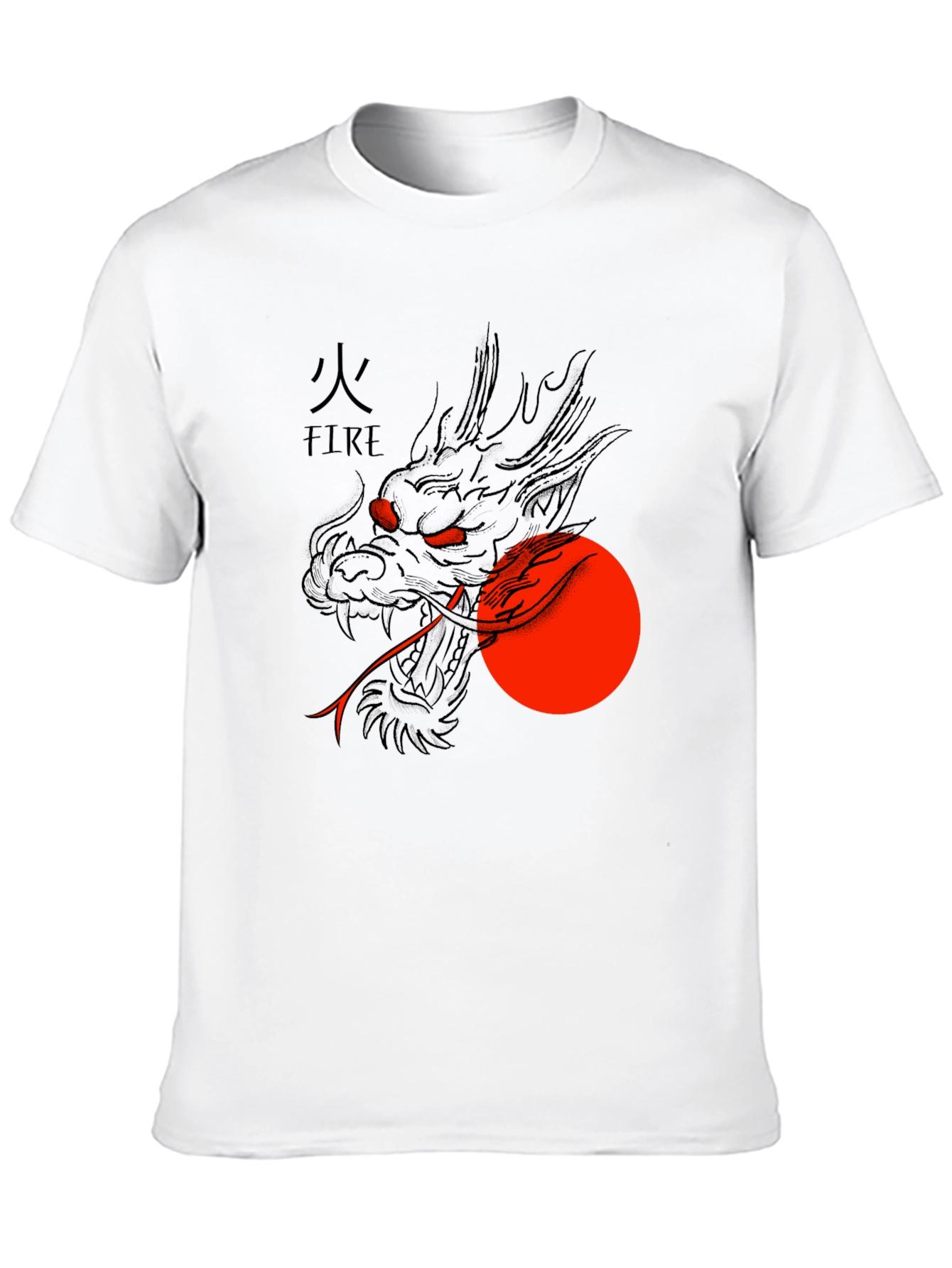 Black Dragon Fire Graphic Tee - Black Cotton Blend view 10