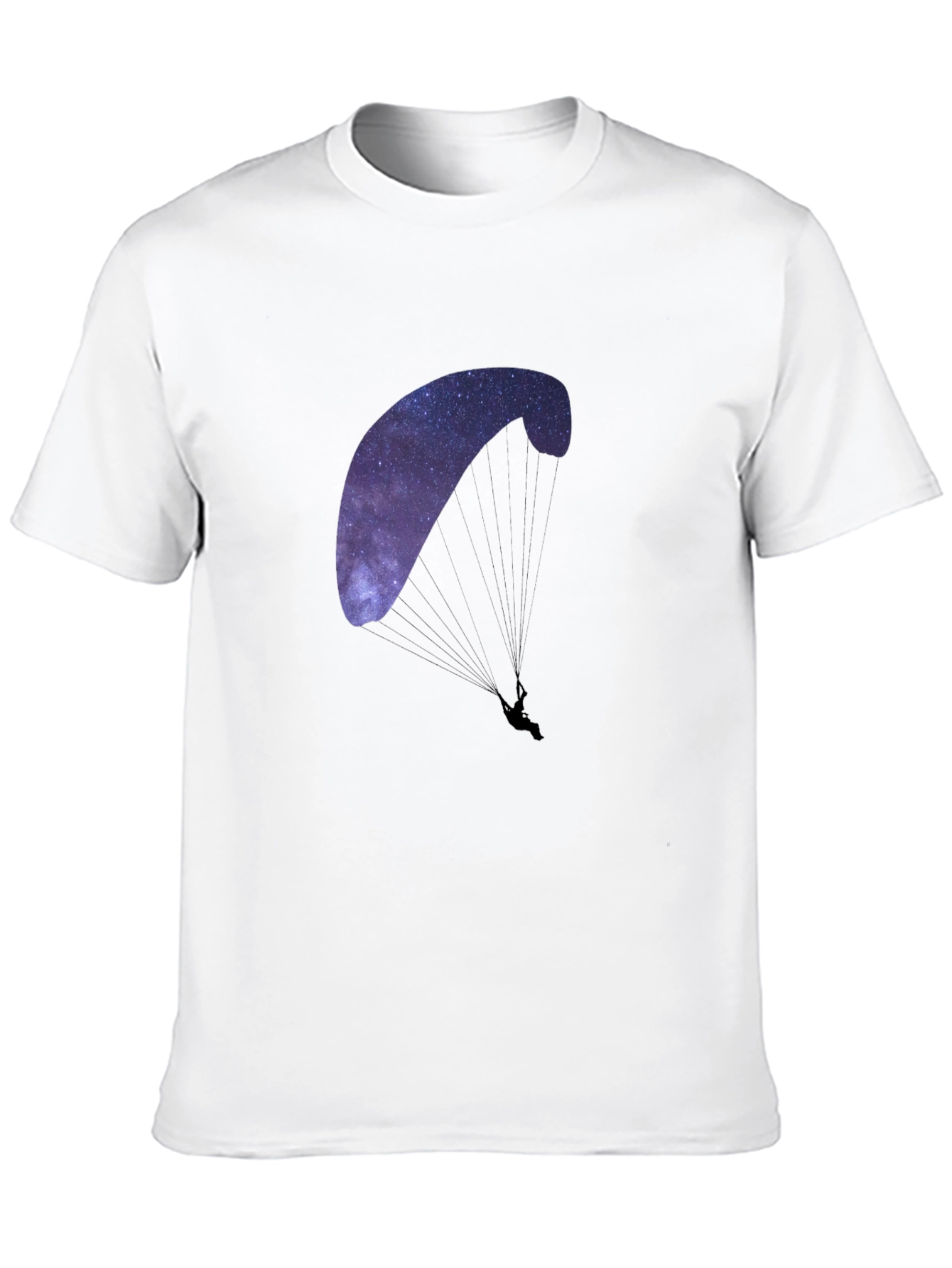 Black Galaxy Paragliding Graphic Tee - Black Cotton Blend view 10