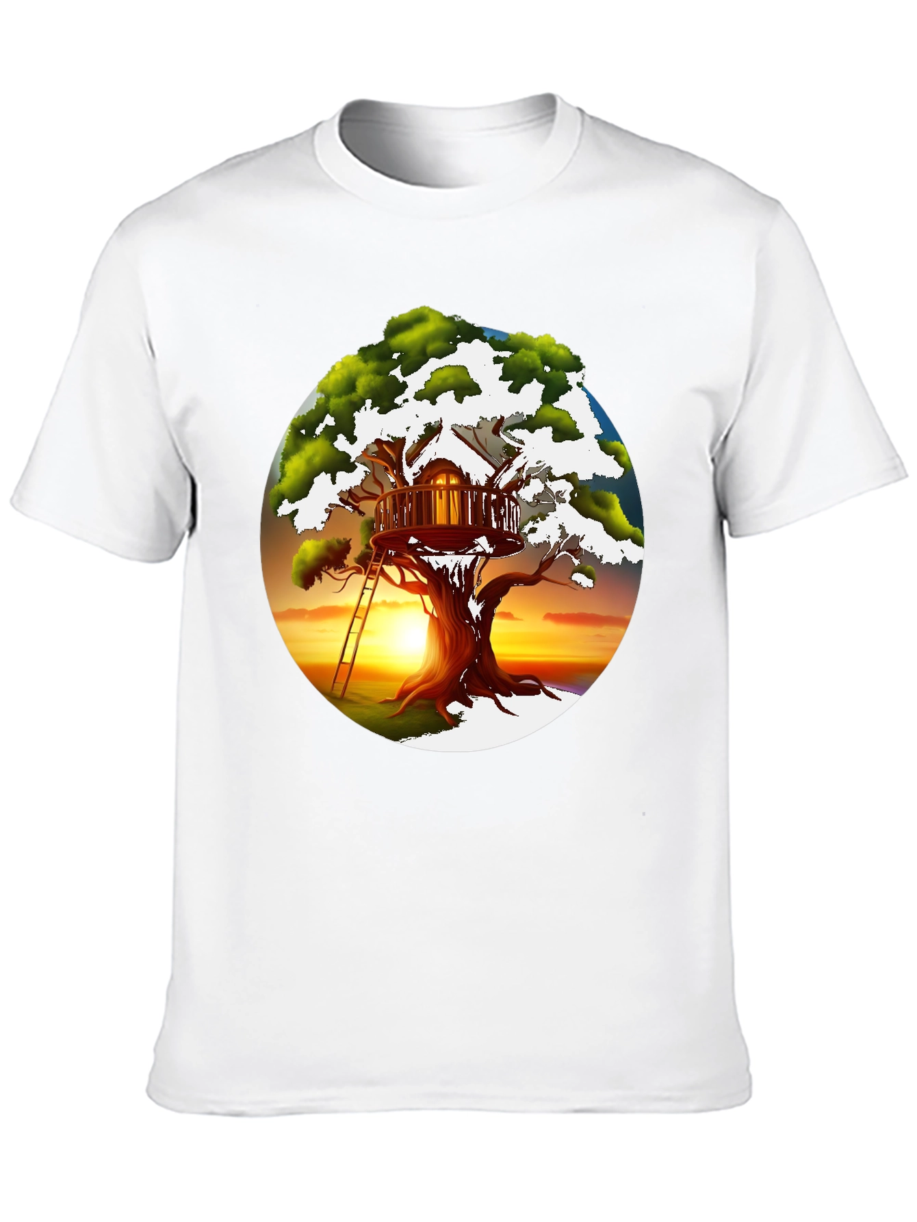 Black Treehouse Graphic T-Shirt - Unique Design view 10