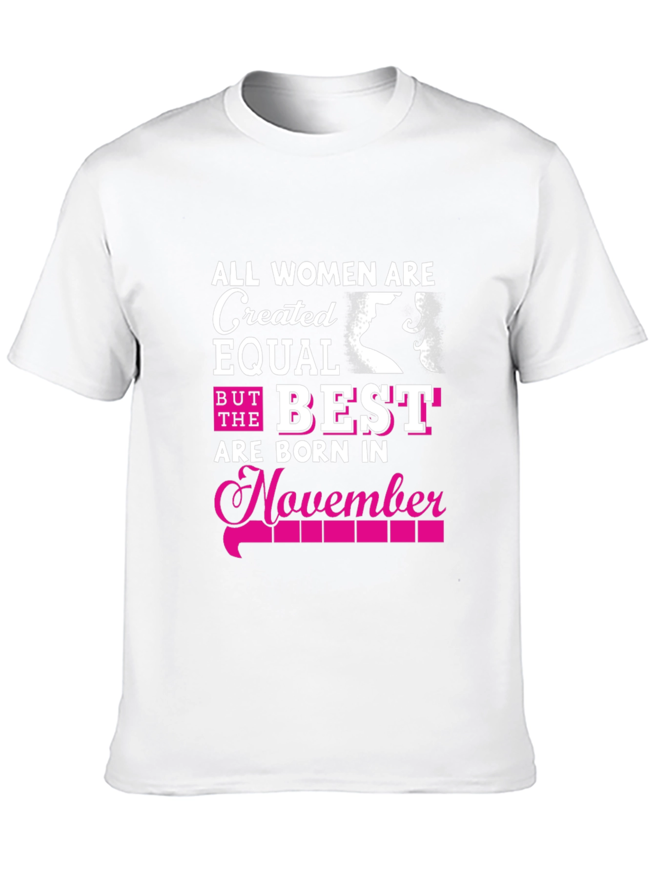 Black All Women Are Created Equal November Birthday T-Shirt view 10