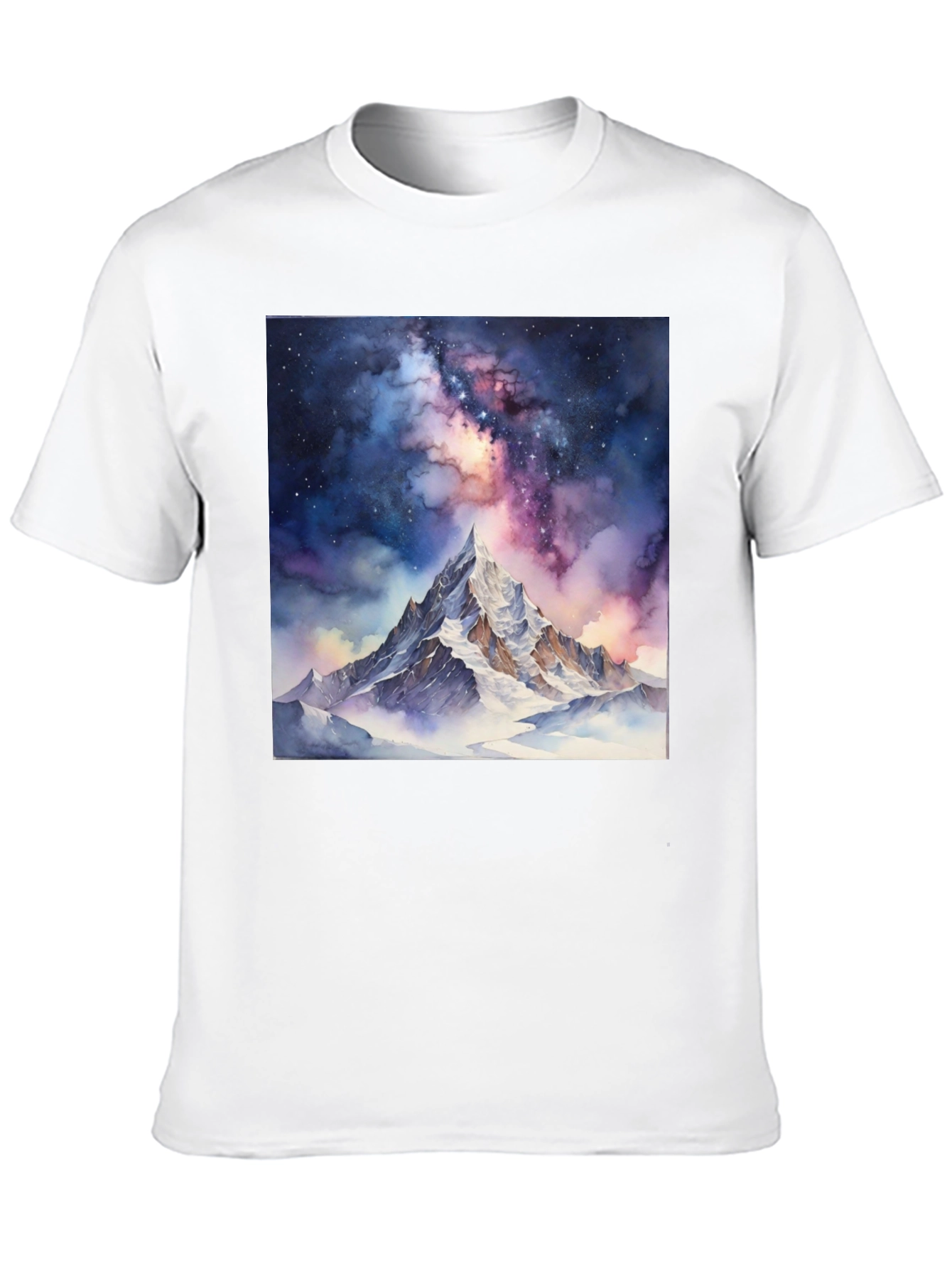 Black Galaxy Mountain Tee - Black Cotton T-Shirt view 10