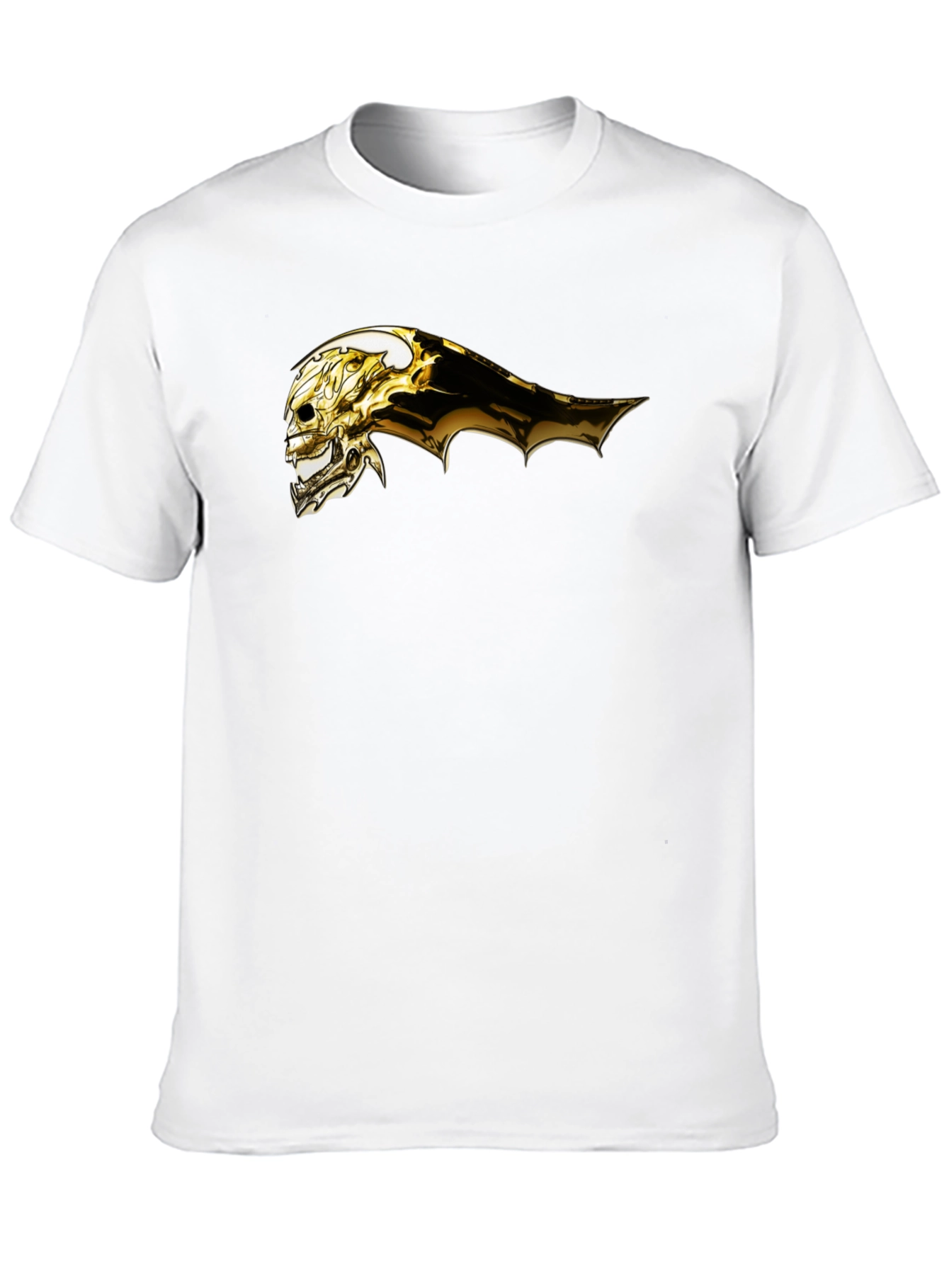 Black Golden Skull Graphic Black T-Shirt view 10