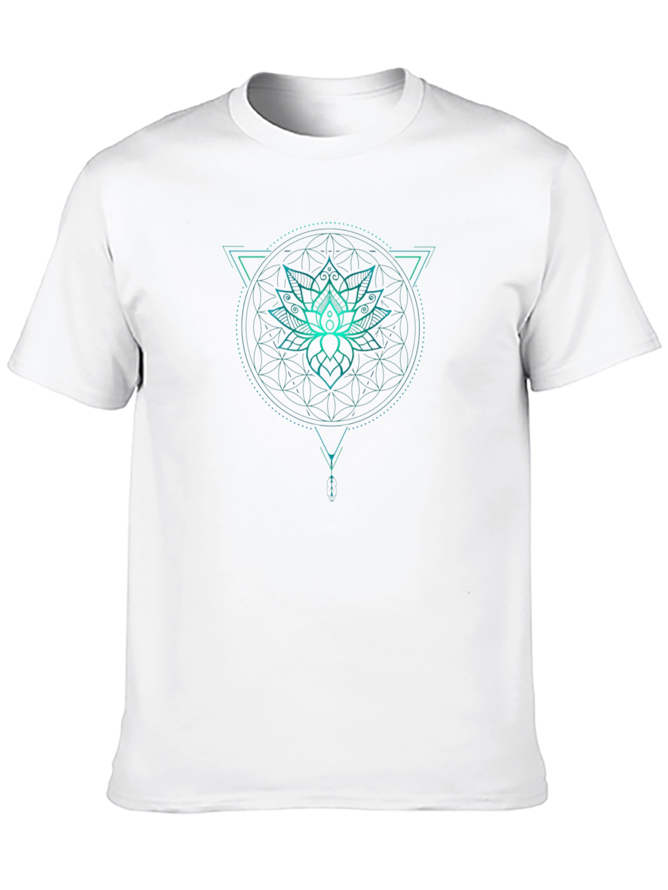 Black Lotus Flower Graphic Print Crew Neck T-Shirt view 10