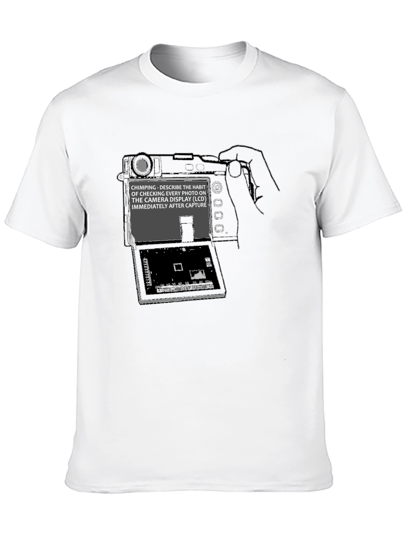 Black Chimping Camera Definition T-Shirt - Photographer Humor Tee view 10