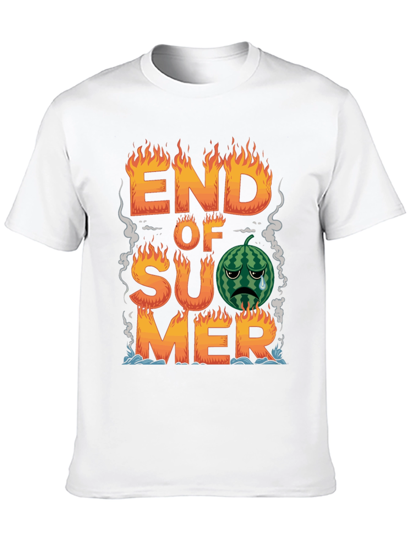 Black End of Summer T-Shirt - Sad Watermelon view 10