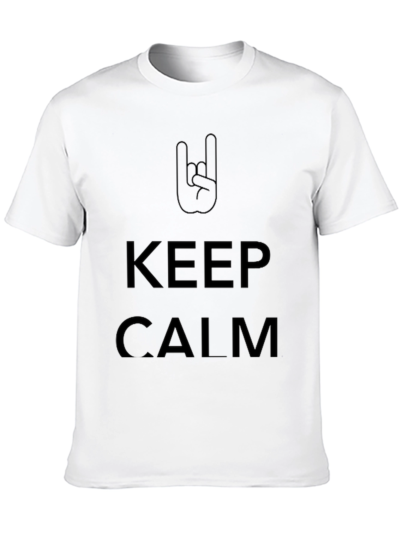 Black Keep Calm Rock On Graphic Tee view 10