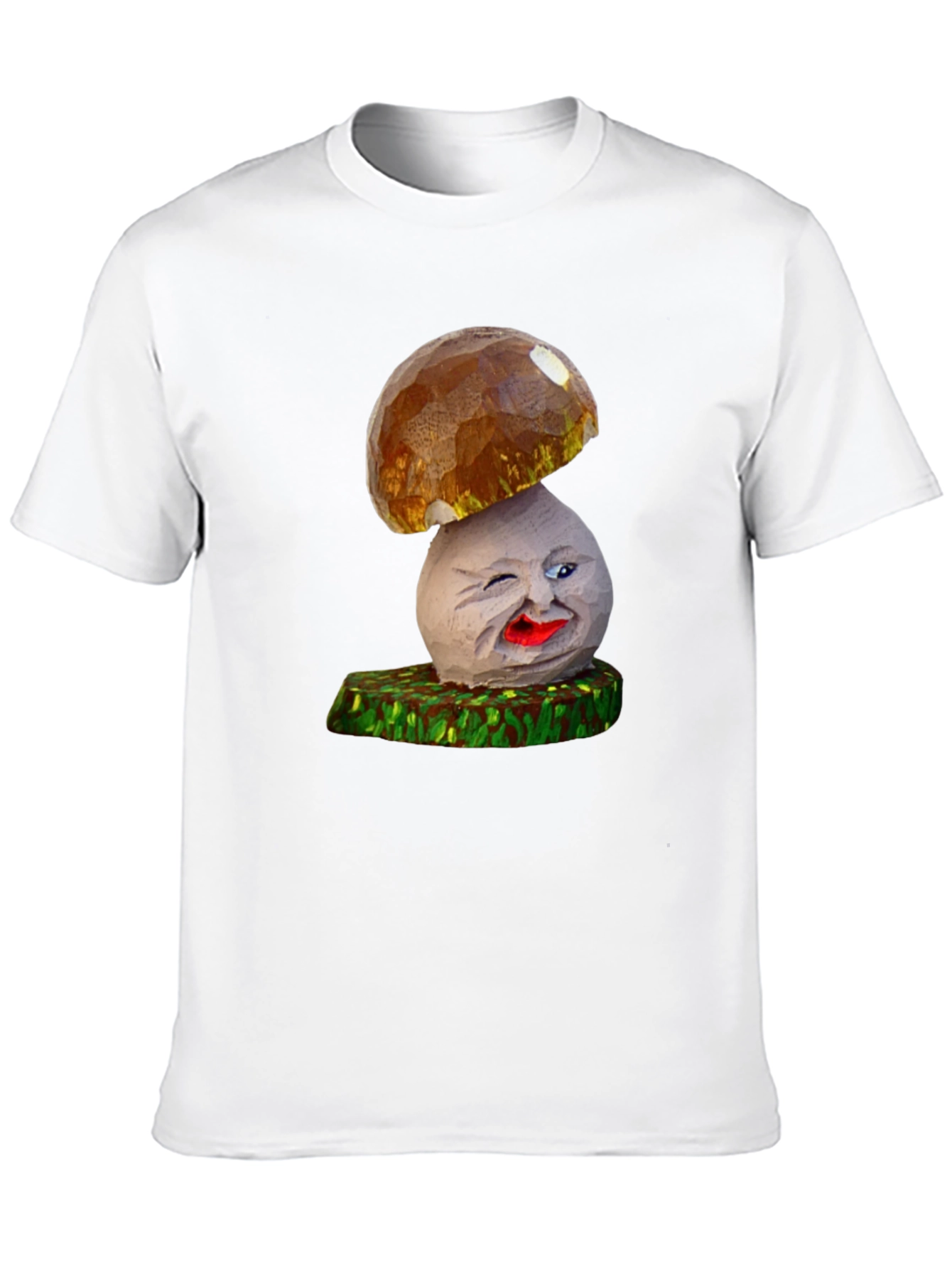 Black Funny Mushroom Character Graphic T-Shirt view 10