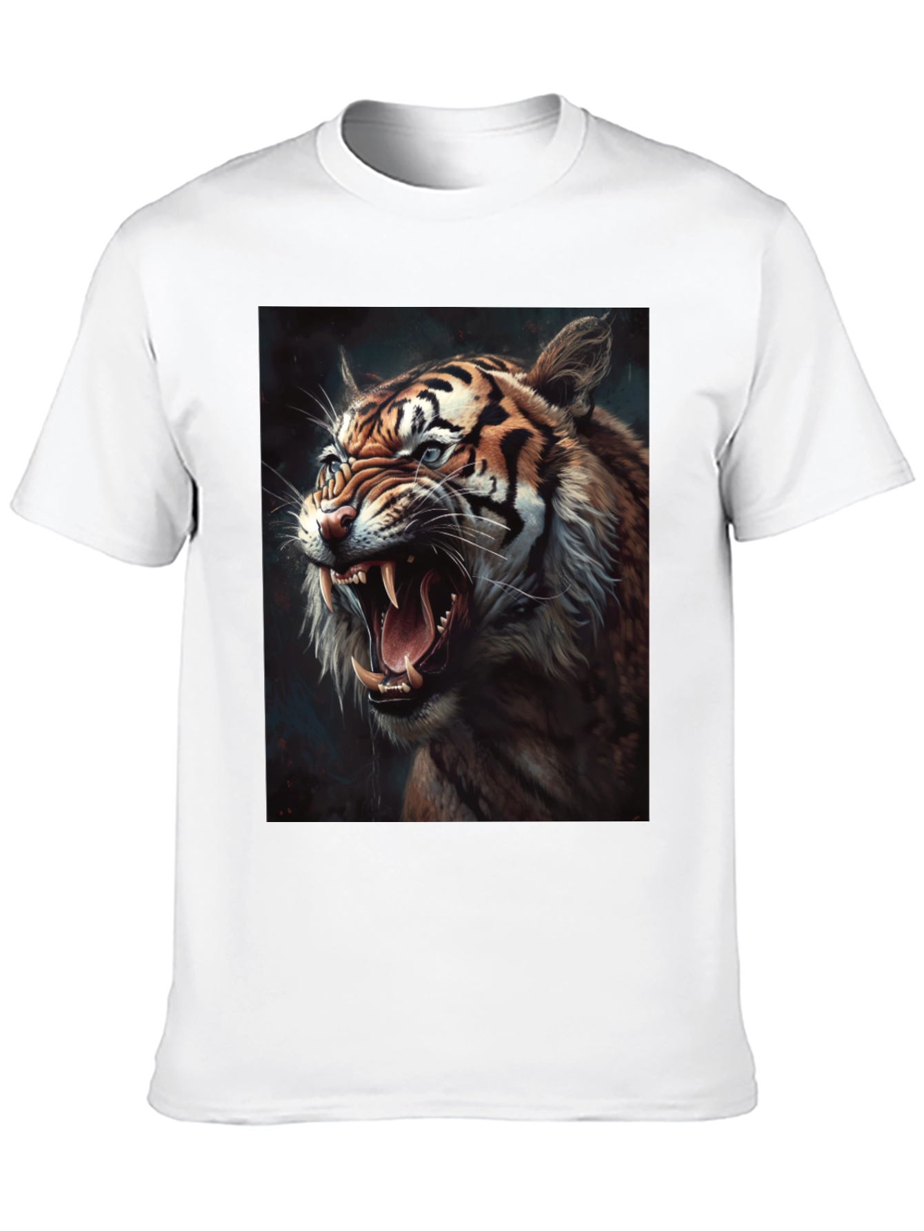 Black Tiger Graphic Print Crew Neck T-Shirt view 10