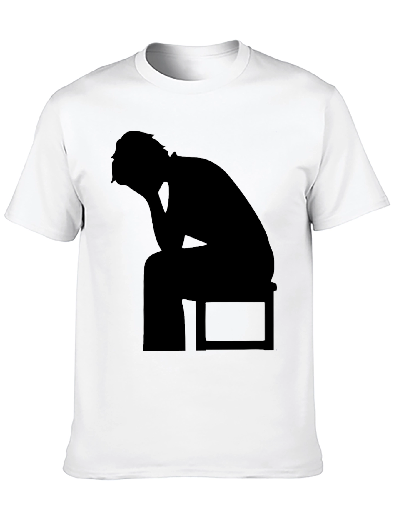 Black Silhouette T-Shirt - Thinking Man Design view 10
