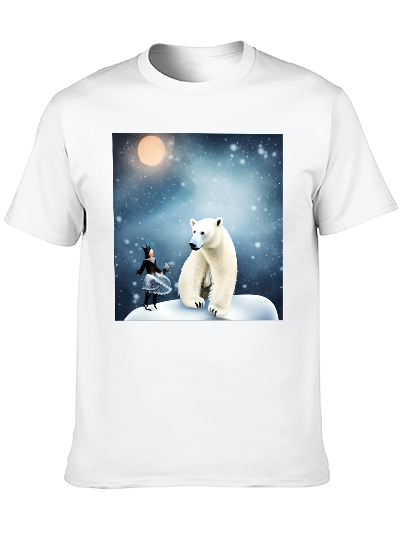 Black Winter Wonderland Polar Bear Graphic Tee view 10