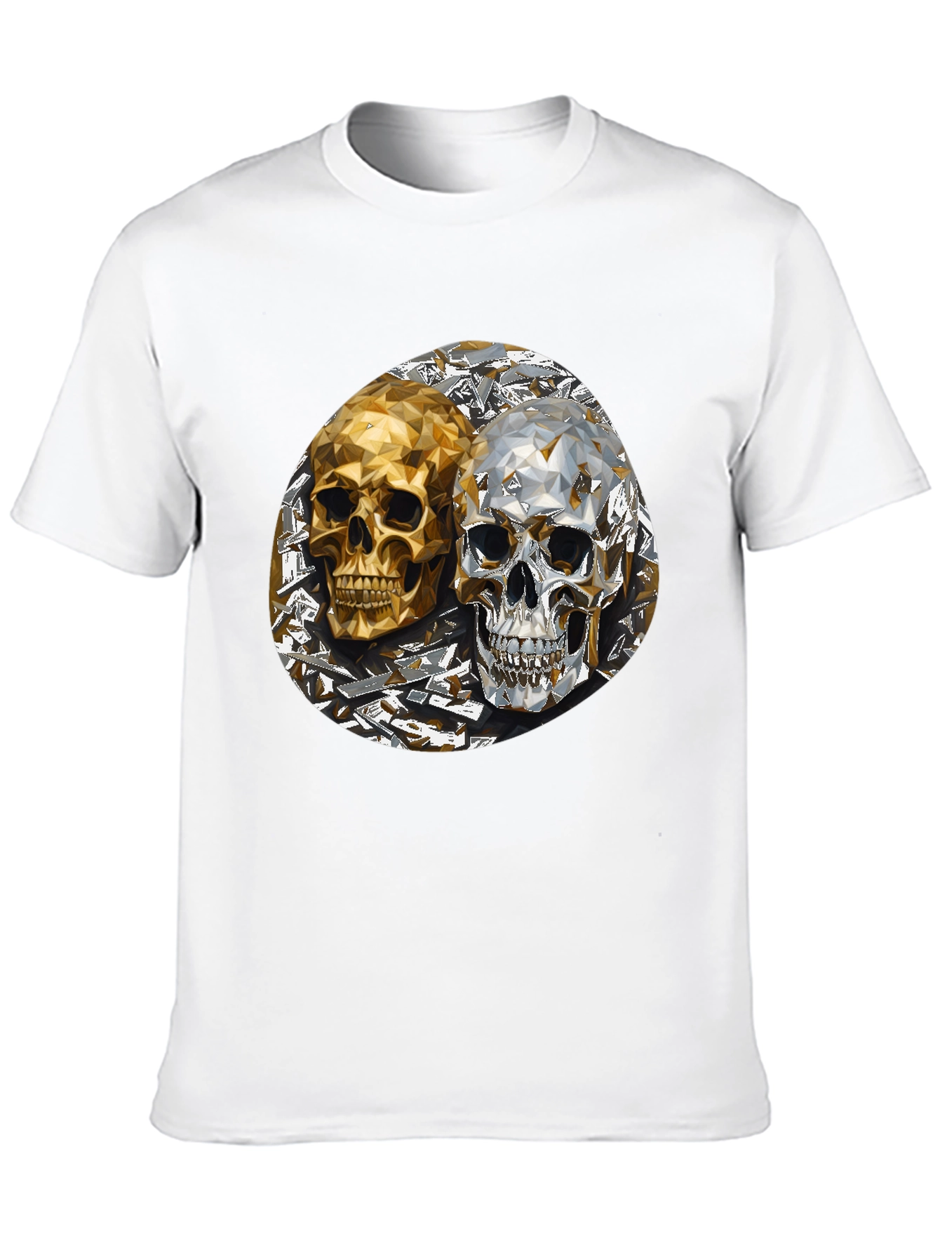 Black Skull Art Graphic Print Men's T-Shirt view 10