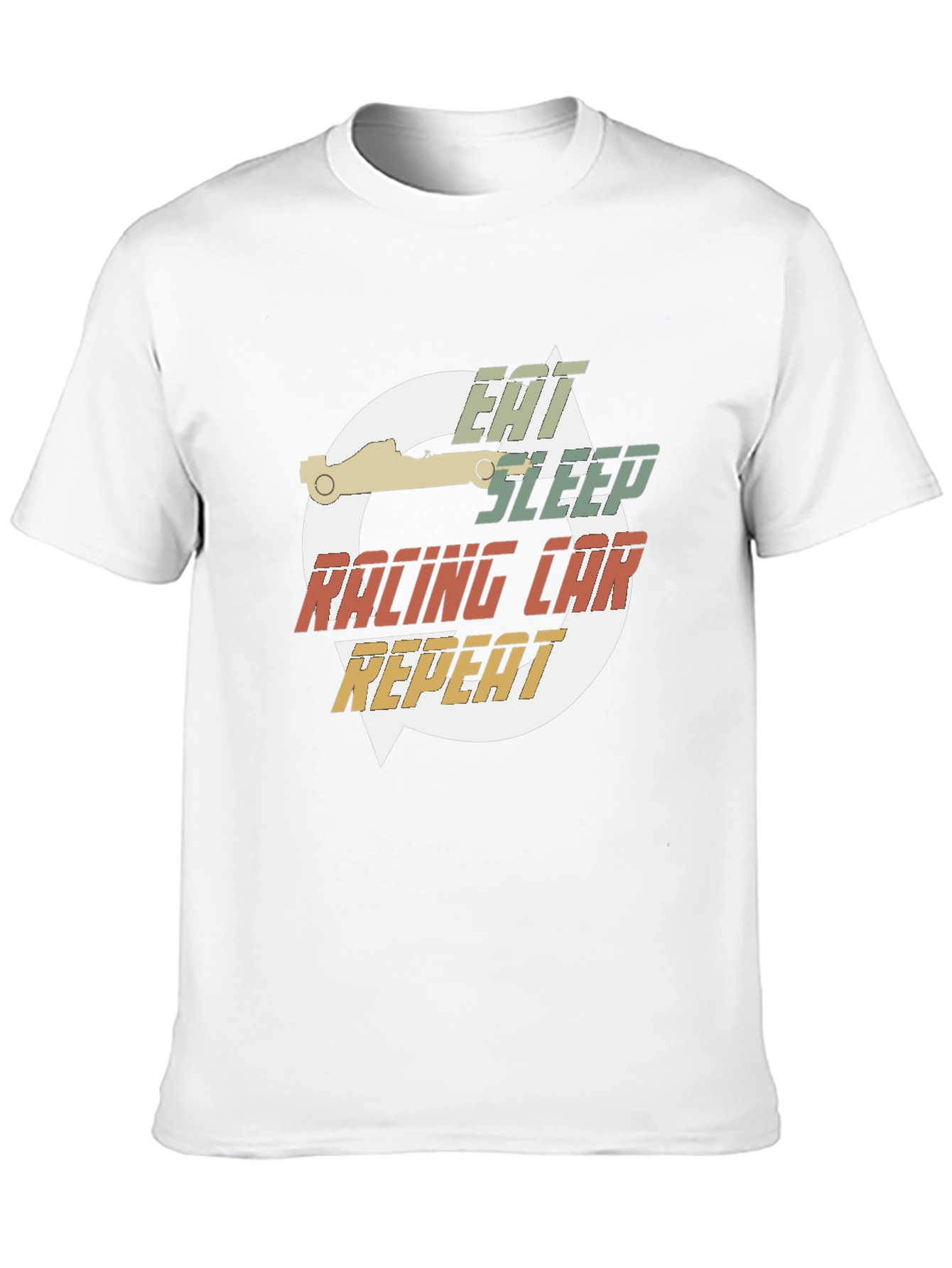 Black Eat Sleep Racing Car Repeat Black T-Shirt view 10