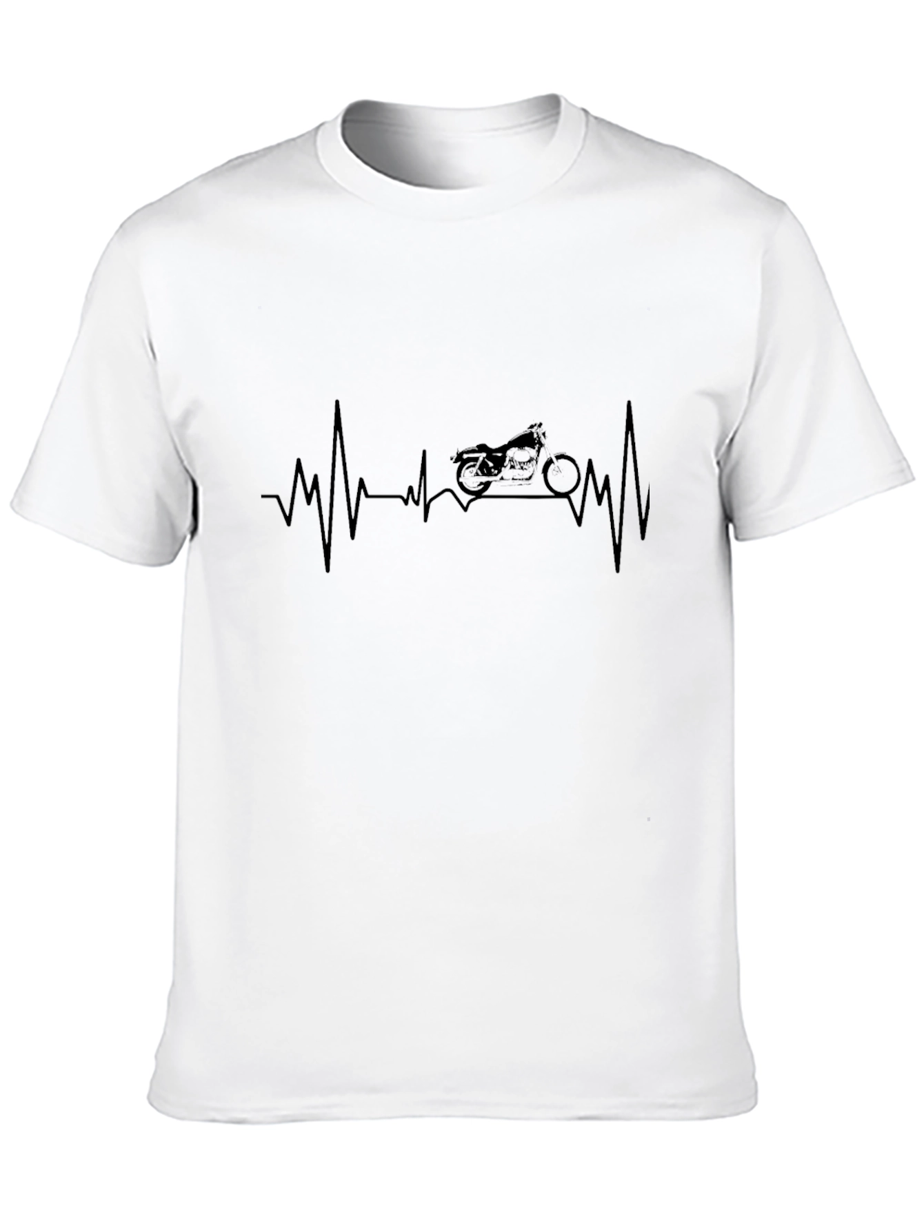 Black Motorcycle Heartbeat Graphic Tee - Black view 10