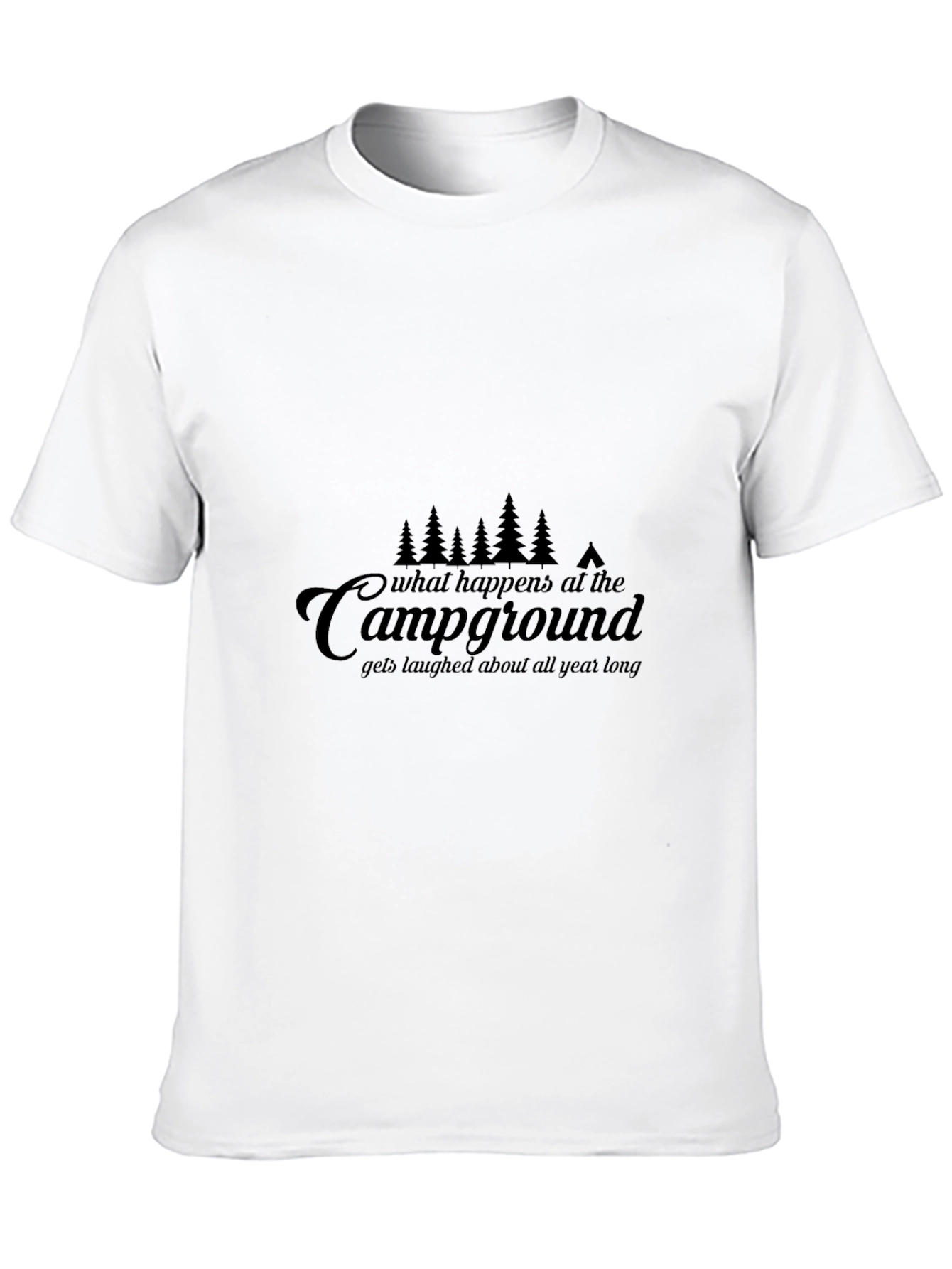 Black Campground Tales Tee - 'What Happens At The...' Black Cotton T-Shirt view 10