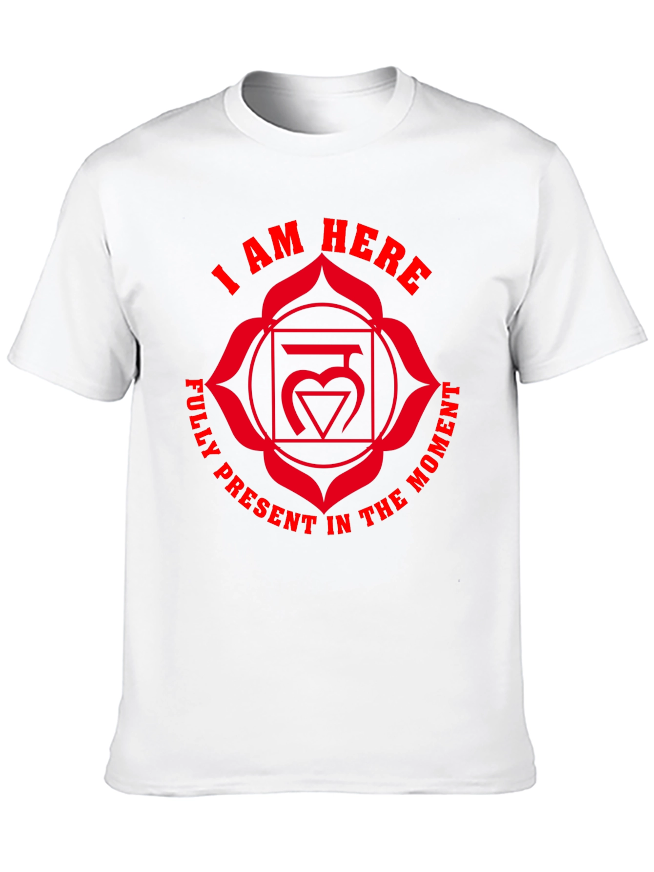 Black I Am Here Chakra T-Shirt - Present Moment Design view 10